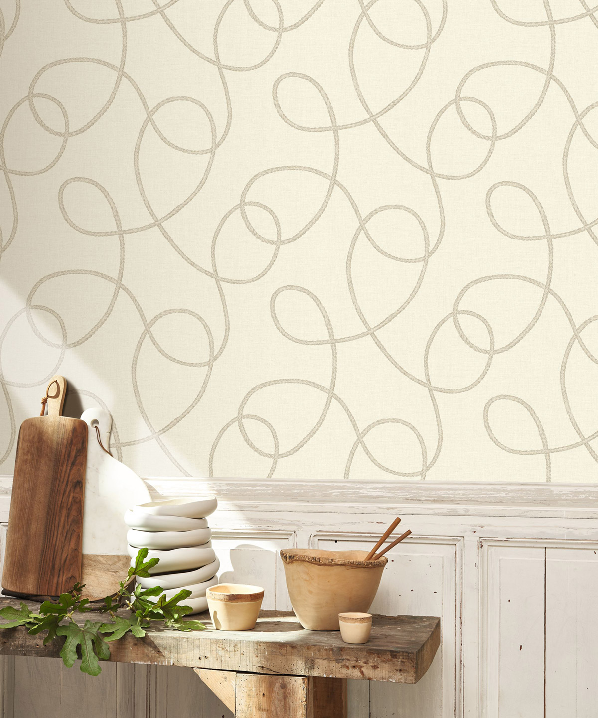 Papier peint Corde Pointe du Raz écru - Seaside de Casadéco | Réf. SEAS201501212