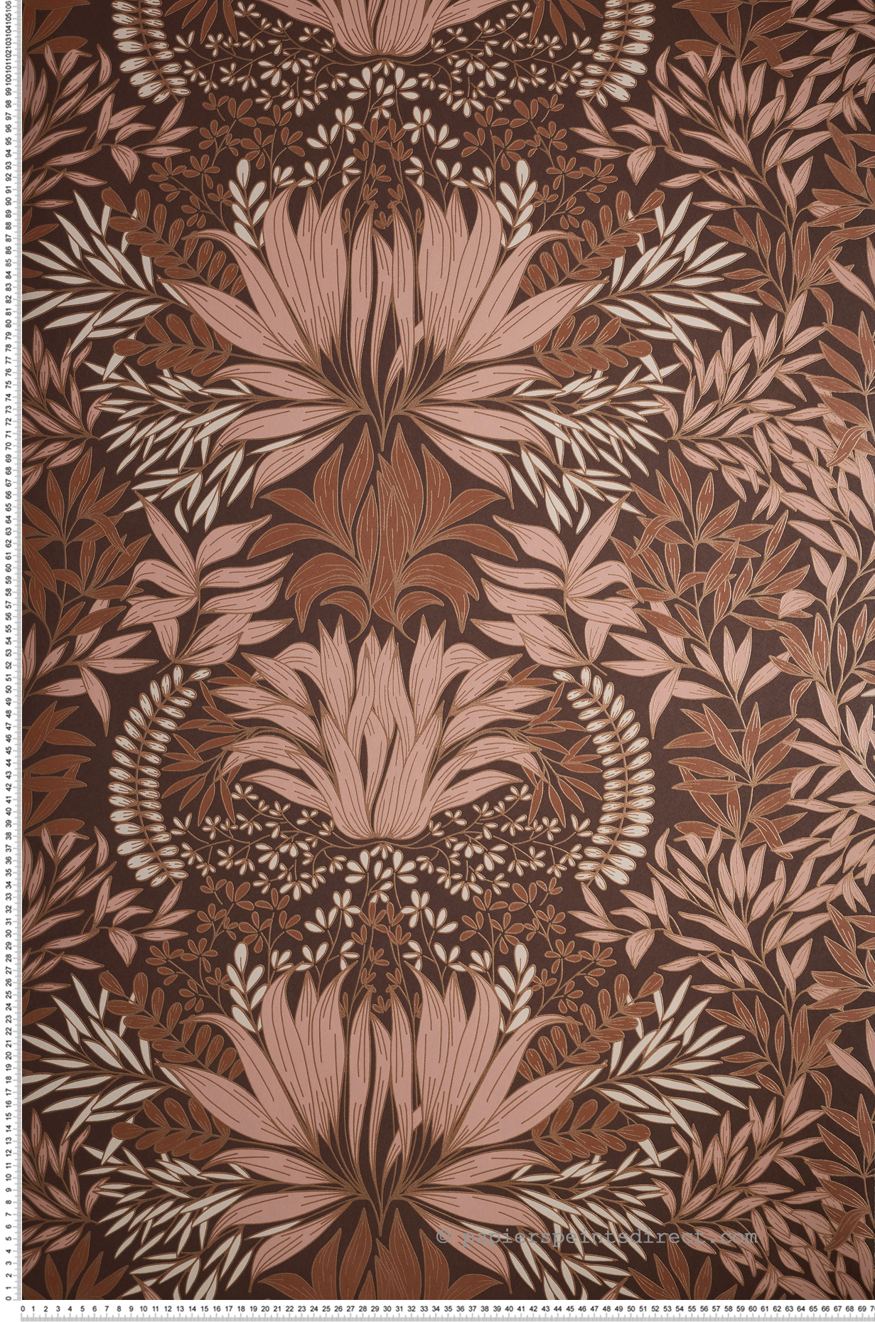 Papier peint Feuille Chardon nude marron - Square Jasmin de Casamance | Réf. CAS-75733364