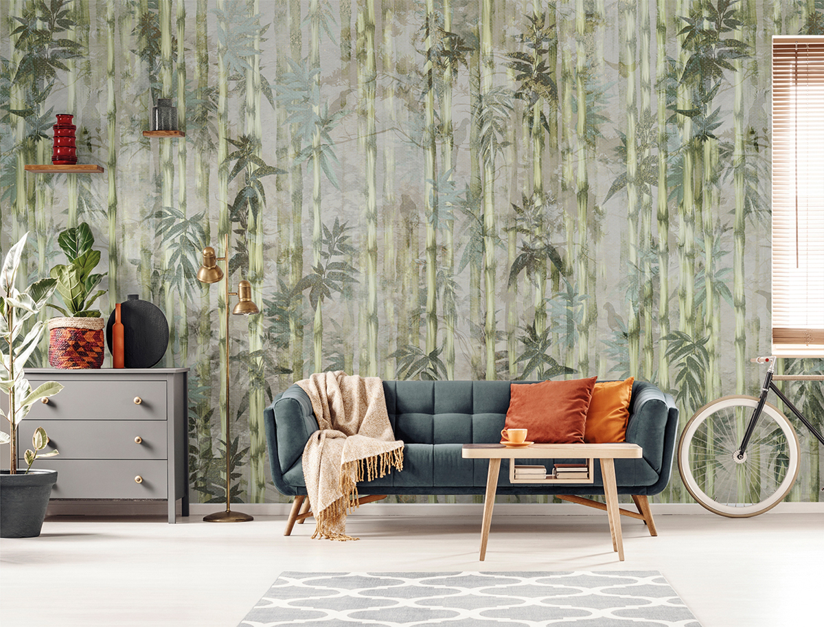 Papier peint panoramique Forêt de Bambou vert - Panorama 2 de Lutèce | Réf. LTC-PAN1522C