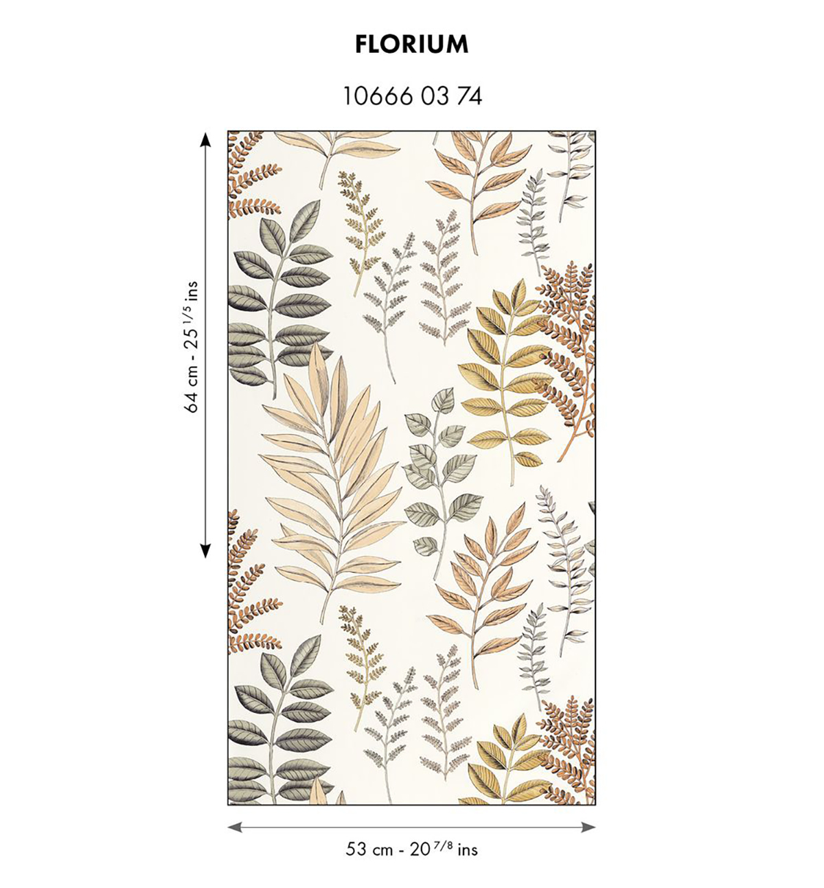 Papier peint Végétaux Florium beige - Art of Botany de Casélio AMBR | Réf. AOB106660374