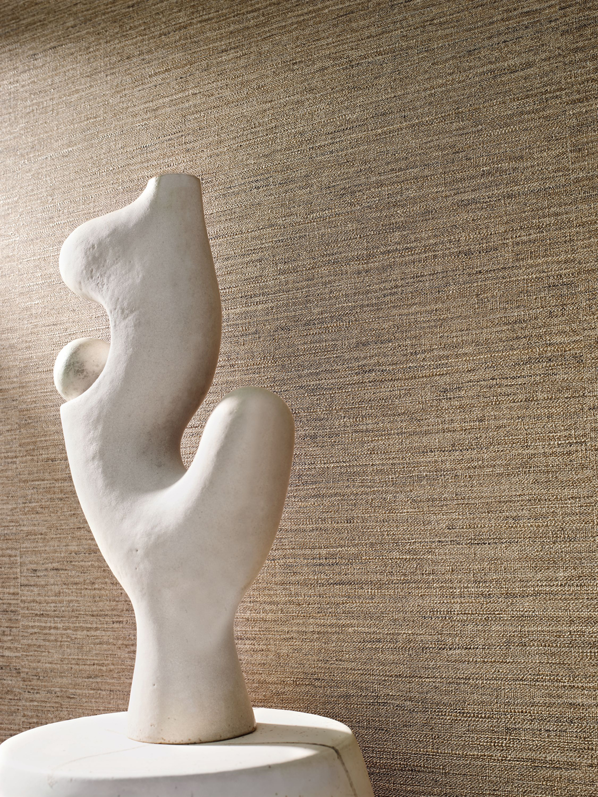 Papier peint Faux Uni Tissage Occitan sépia - Terra Rossa de Casamance AMB2 | Réf. CAS-76231936