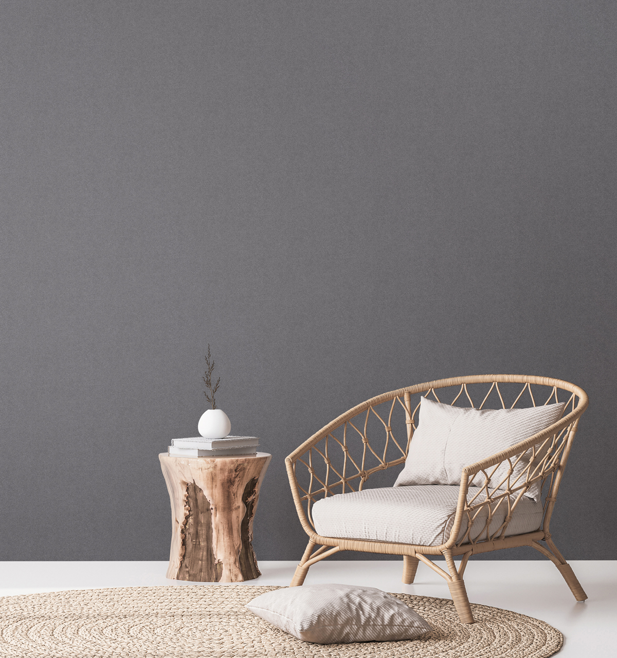 Papier peint Faux Uni Tacheté ardoise argenté - Natural Living d'A.S. Création | Réf. AS-386624