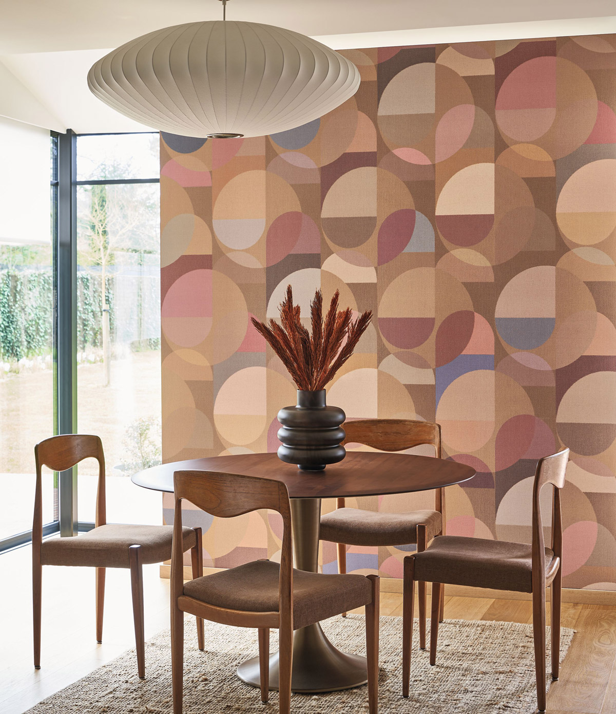 Papier peint Bulle Lumière Abby terracotta - Carnaby Street de Casadéco | Réf. CARN200499647