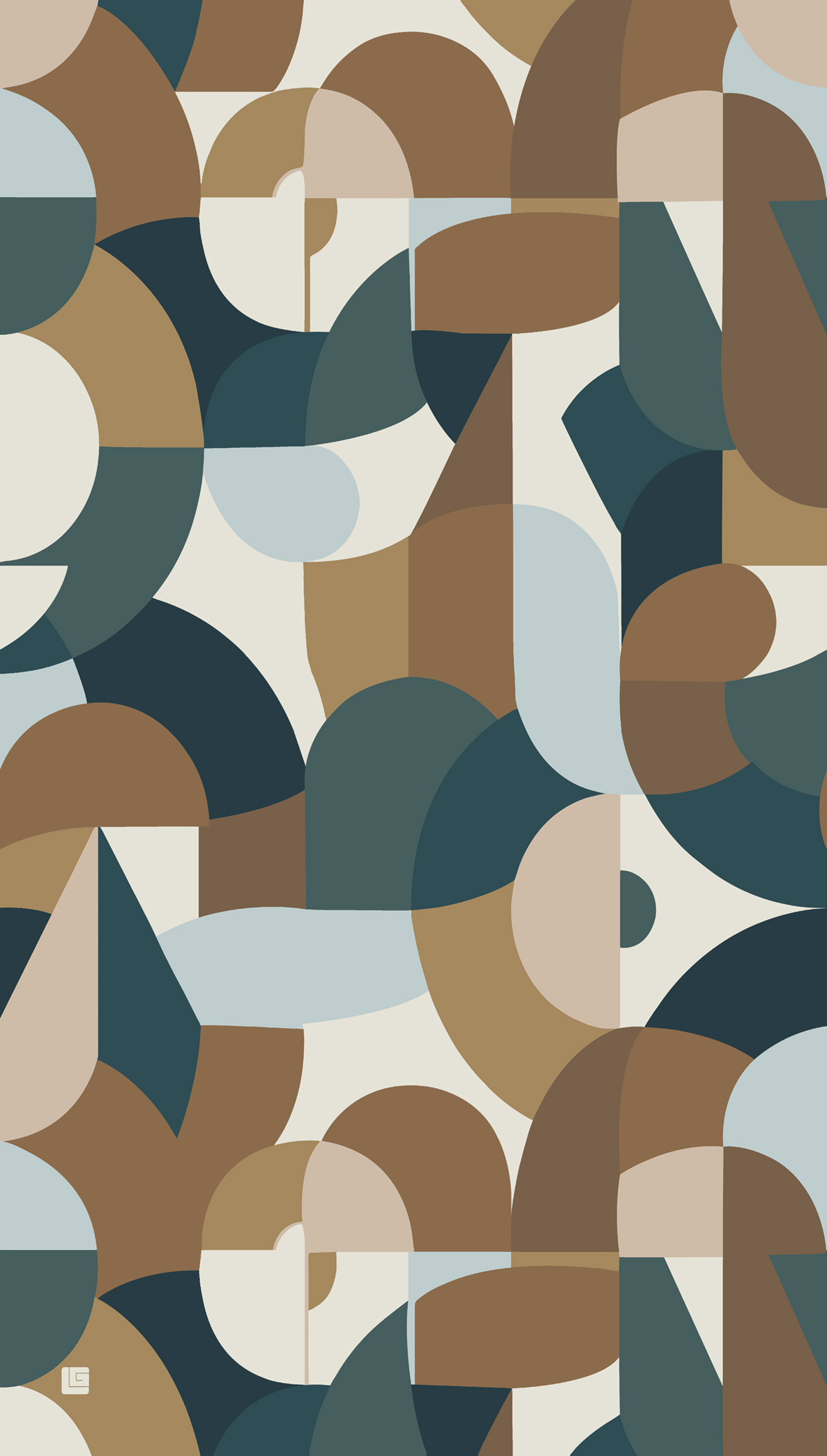 Papier peint panoramique Rétro Arlequin bleu - Guy Laroche de Lutèce | Réf. LTC-51247308