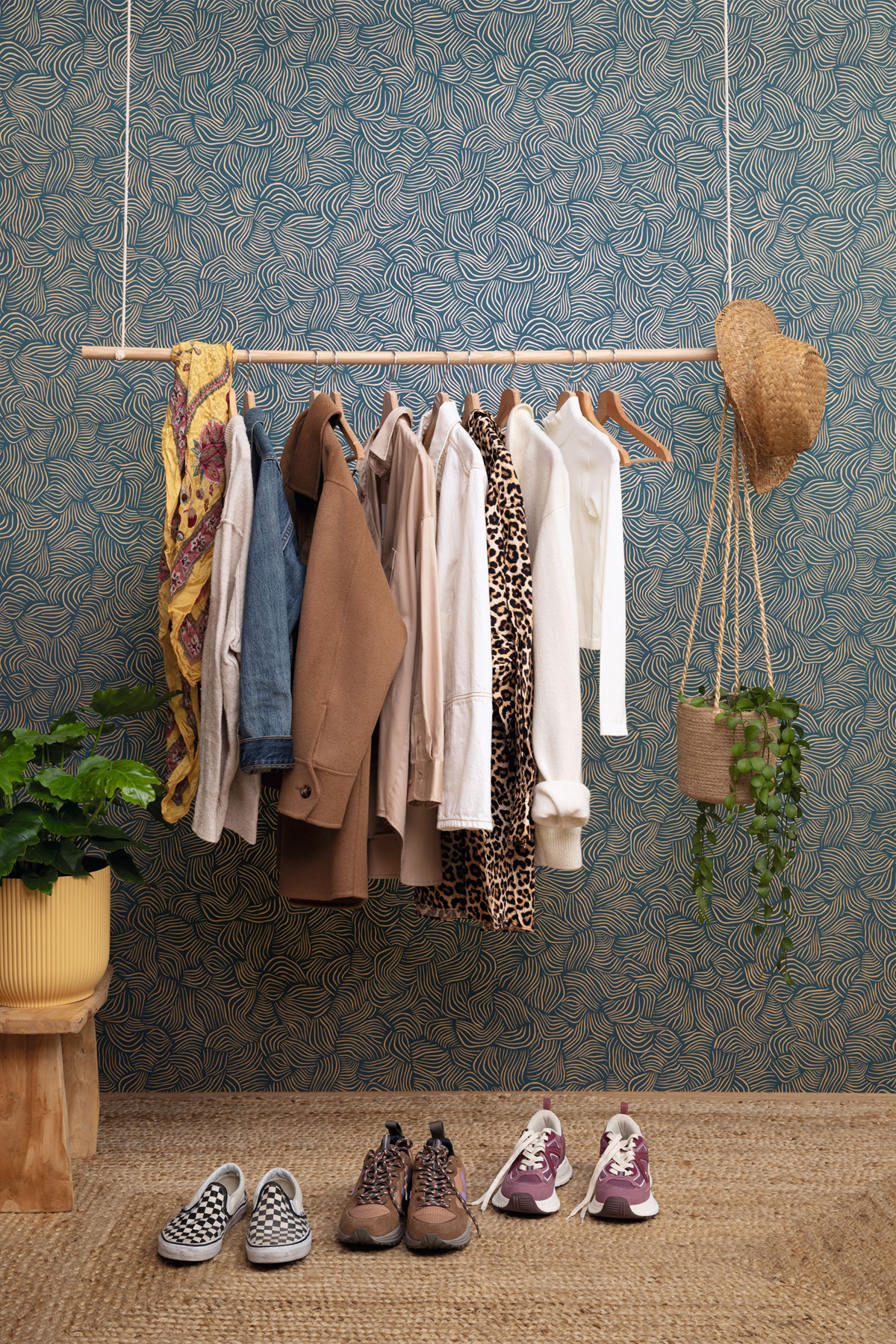 Papier peint Zèbre Mirage indigo nacré - L'Epopée de Casélio | Réf. EPO103726025