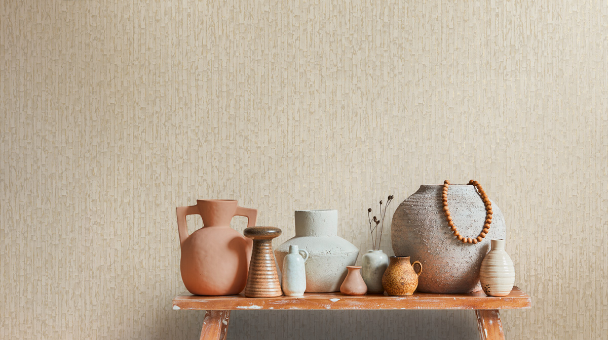 Papier peint Pierre Géométrie Moderne grège doré - Metropolitan Stories 4 Hot Spots d'A.S. Création AMB1| Réf. AS-786661