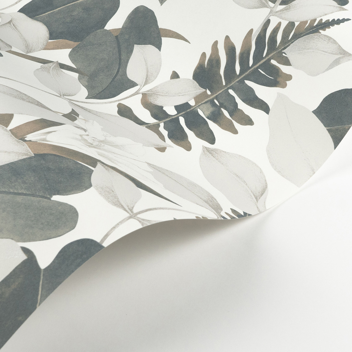 Papier peint Lys Feuille Royal Lily bleu cendré argenté - Soliflore de Casadéco AMBV | Réf. SOLI200266666