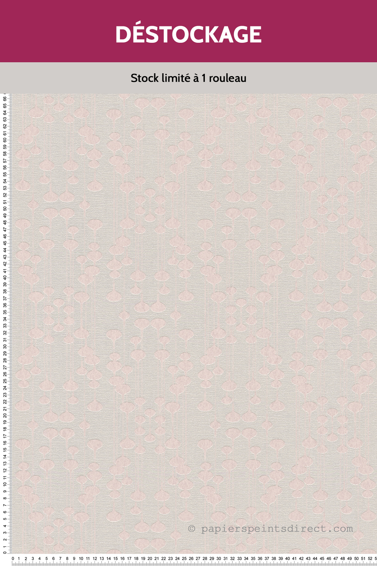 Papier peint Destockage - Gouttes Nacrées Rose Gris - Life 4