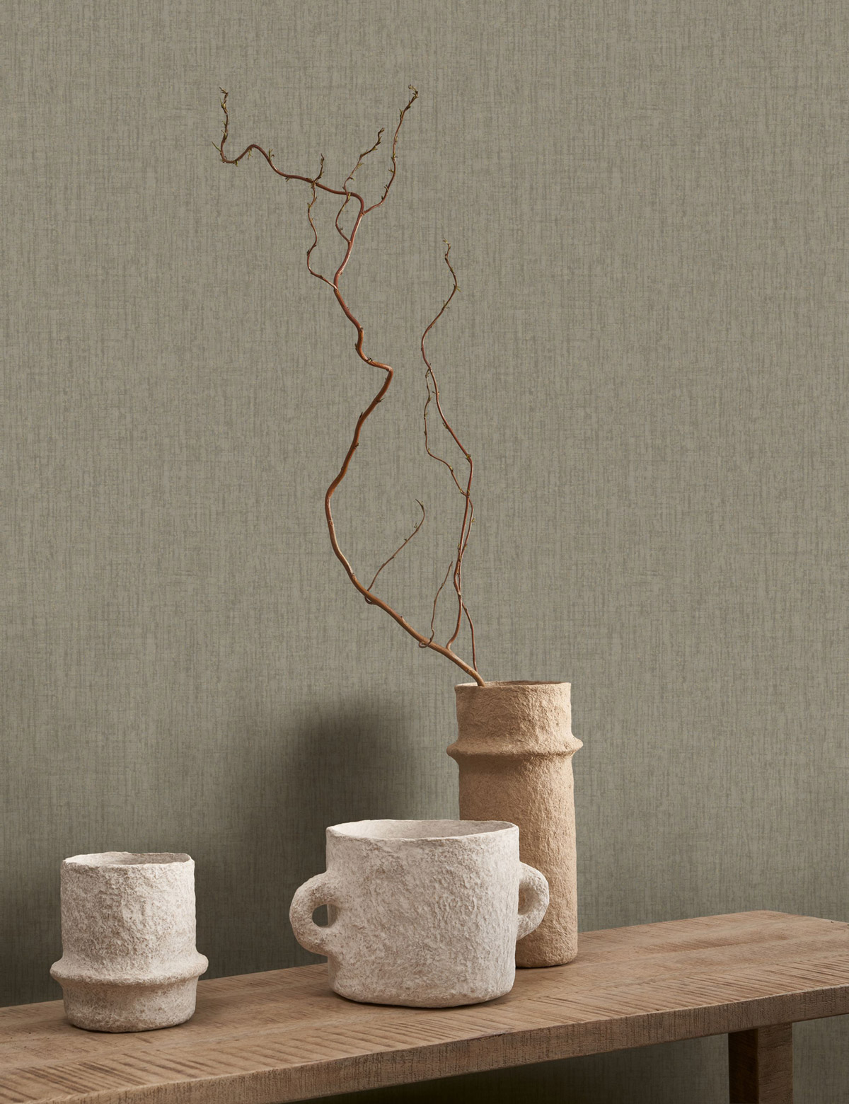 Papier peint Faux uni Ecorce Scribe gris argile - Babylone de Casadéco | Réf. BBLN89759582