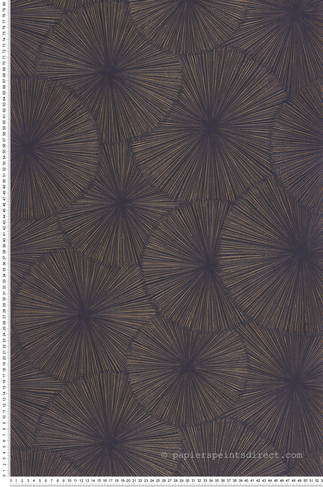 Papier peint Graphique Helios bleu encre cuivré - Solaris de Casadéco | Réf. SOLA201876810