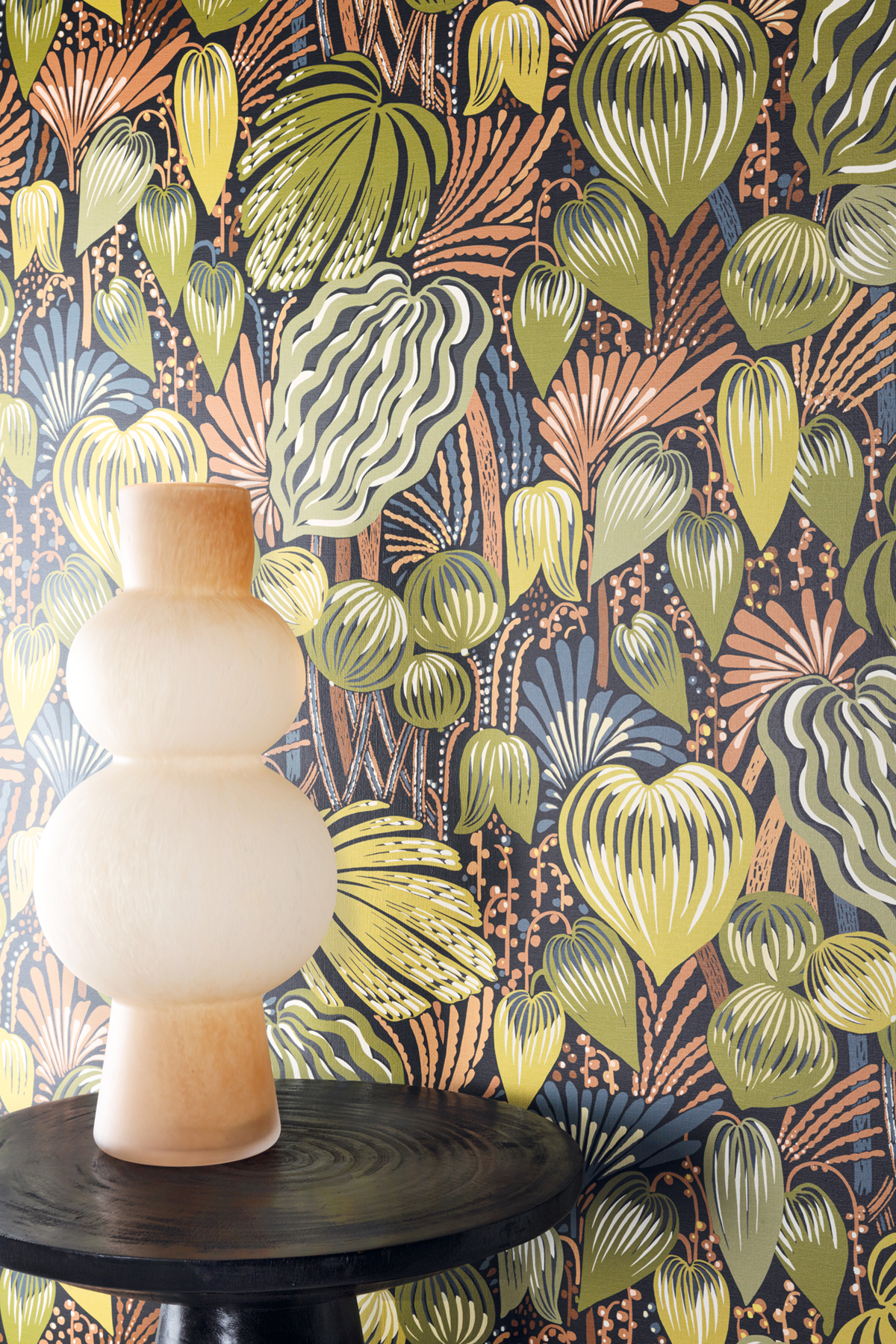 Papier peint panoramique Jungle Exotique Pomona vert olive - A H260 - Mysa de Masureel AMB2 | Réf. MAS-DGYSA1041-260