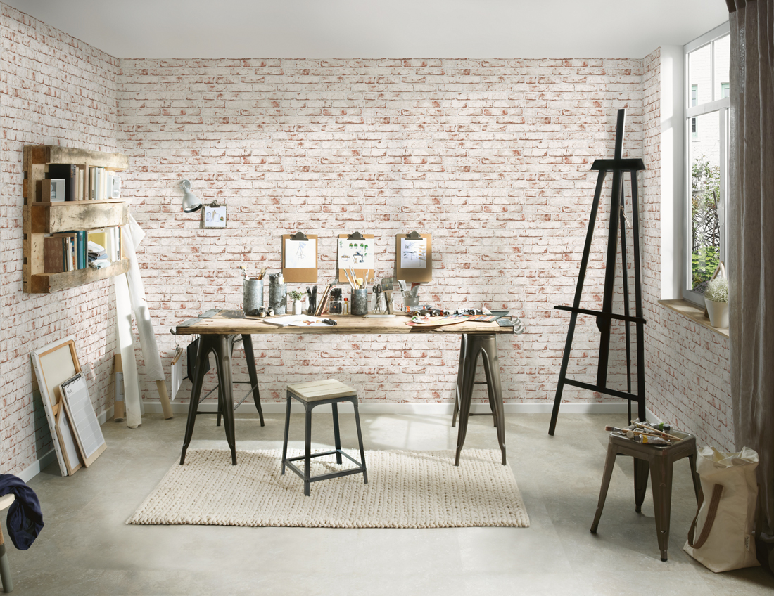 Papier peint Briques blanches et brique - Elements 2 d'A.S. Création | Réf. AS-907813