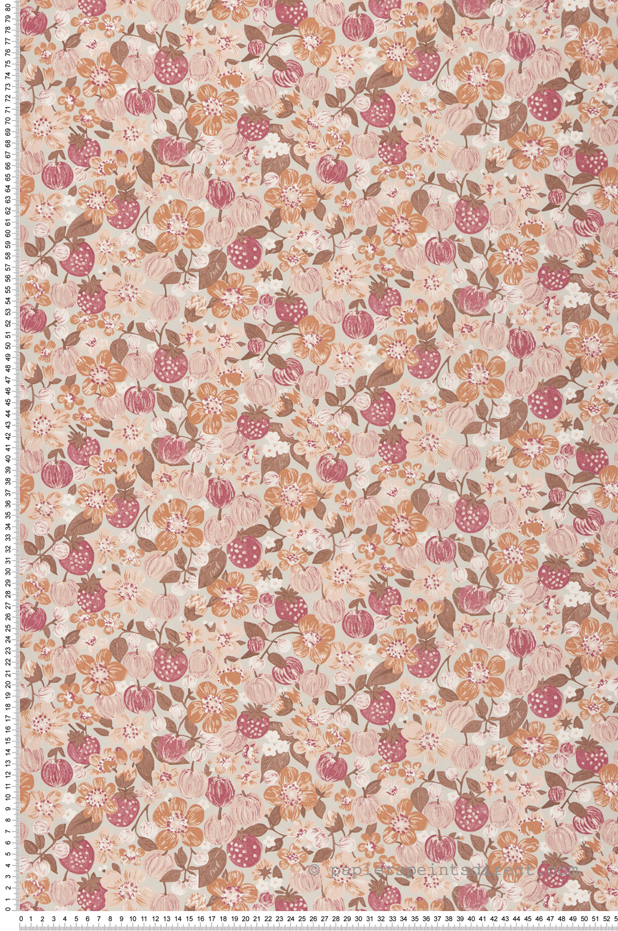 Papier peint Fruits & Fleurs orange pourpre - Cuisines & Bains de Lutèce | Réf. LTC-51230707