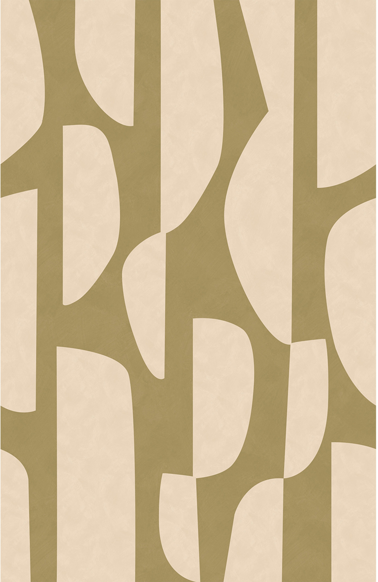 Papier peint panoramique Forme Totem vert kaki 200X310 - Origine de Casélio | Réf. OGN106097004