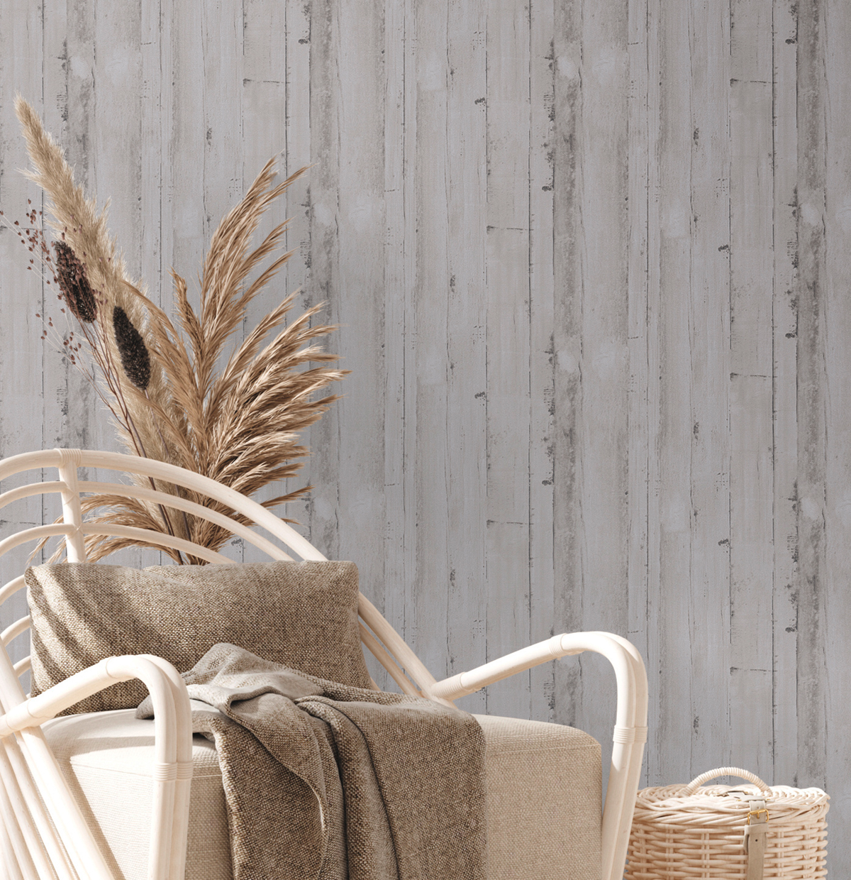 Papier peint Imitation Planche Bois gris - Natural Living d'A.S. Création AMB2 | Réf. AS-385022