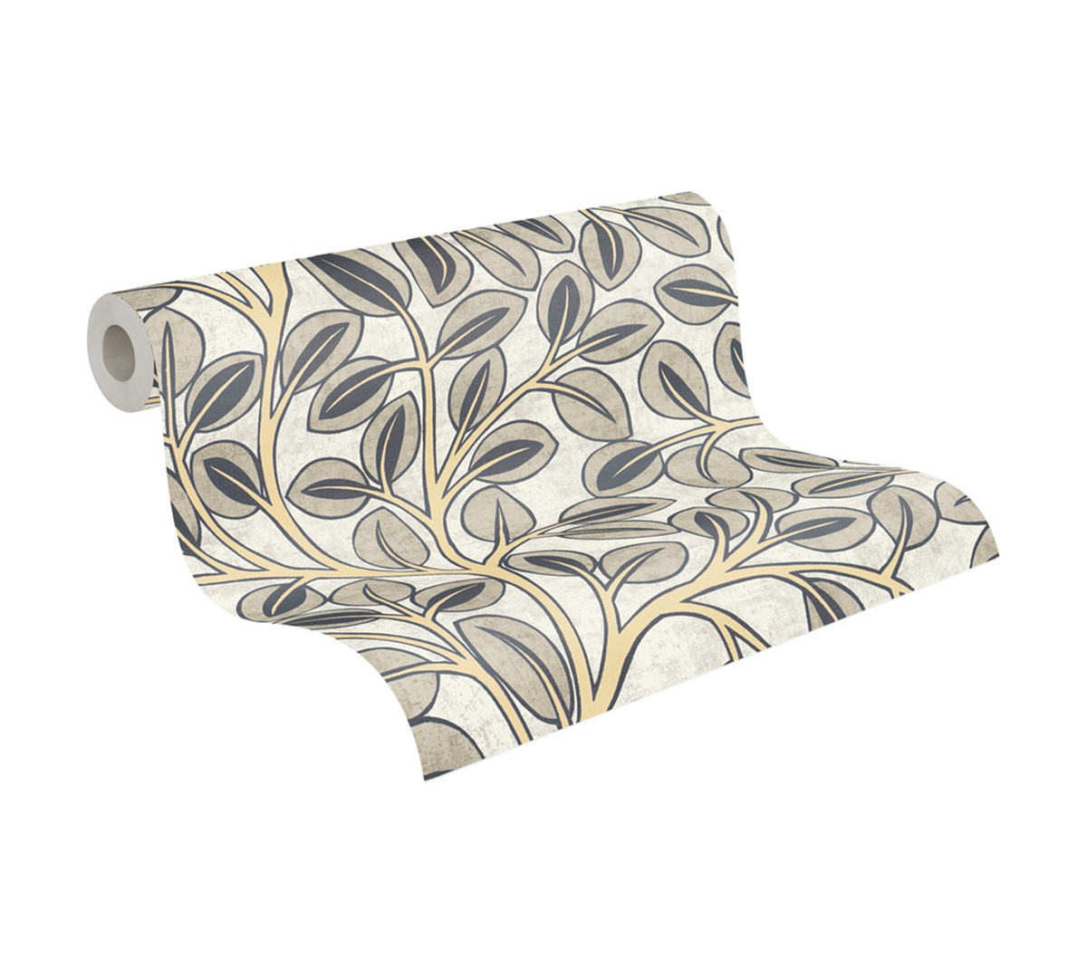 Papier peint Feuille d'Arbre Graphique gris - Nordic Feeling d'A.S. Création ROLL | Réf. AS-791503