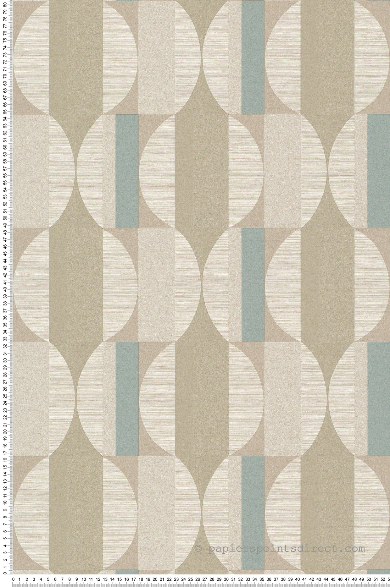 Papier peint Géométrique Vintage beige bleu - Santal de Montecolino | Réf. MC-CU3112