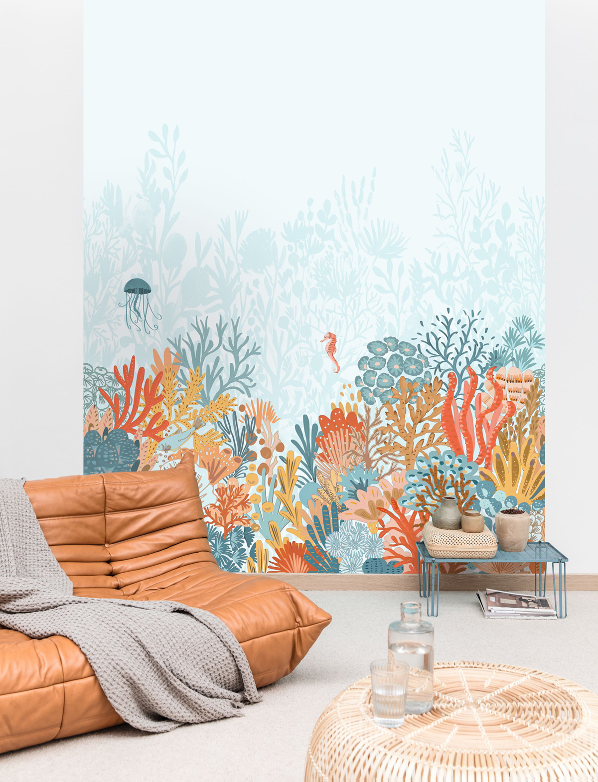 Papier peint panoramique Marin Magic Seafloor bleu ciel S 250X250 - Pimp My Wall de Casélio | Réf. PMW104906006