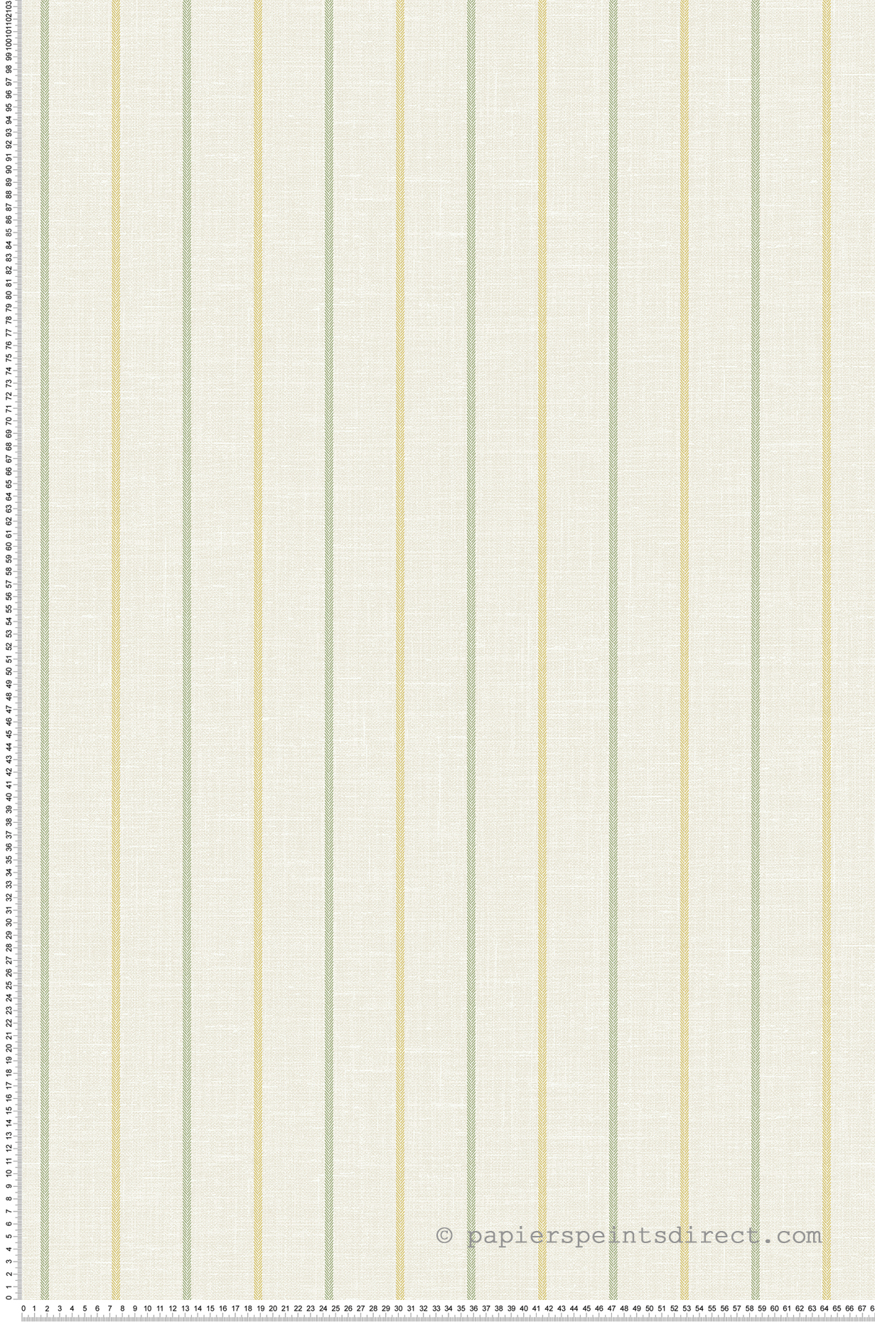 Papier peint Rayure Fine Flèche Andree vert jaune - French Country d'Initiales | Réf. INI-FC62504