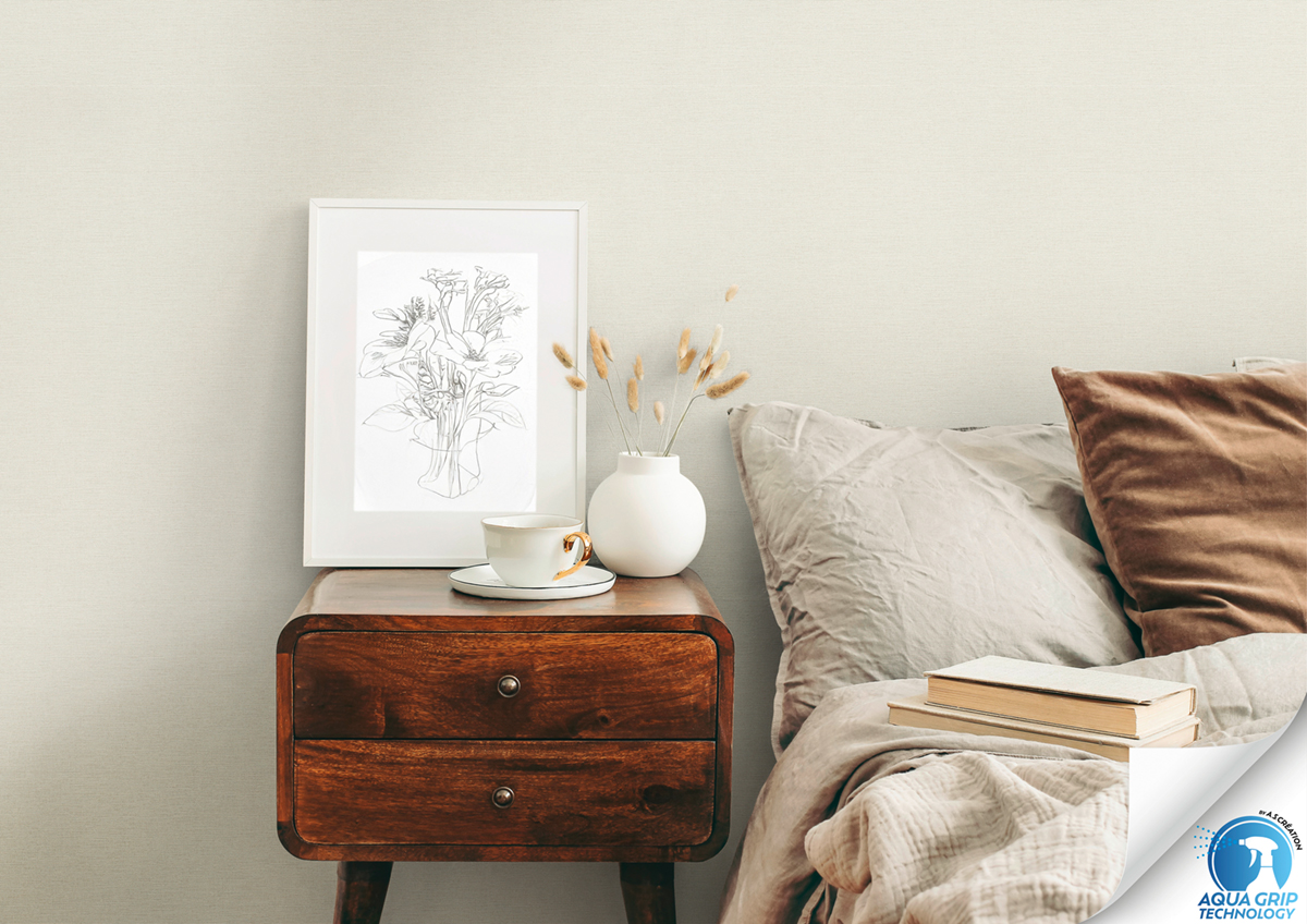 Papier peint préencollé Uni Around ivoire - Designdrop d'A.S. Création AMB2 | Réf. AS-785751