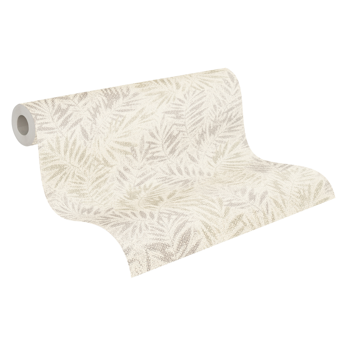 Papier peint Feuillage Métal Zoé écru argenté - Metropolitan Stories 3 d'A.S. Création AMB3 | Réf. AS-391202