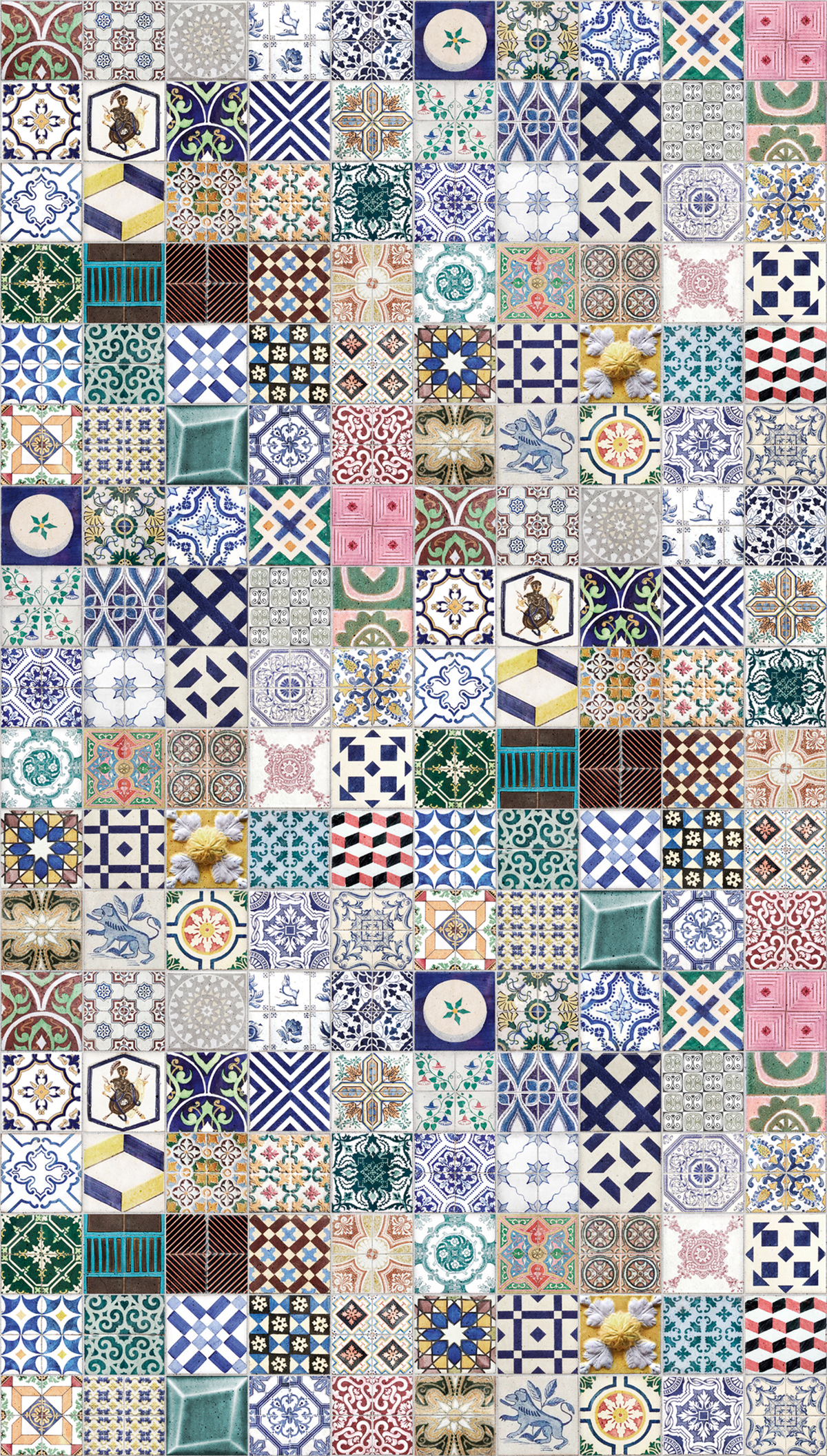 Papier peint panoramique Mosaique Patchwork multicouleurs - The Wall 3 d'A.S. Création | Réf. AS-398361