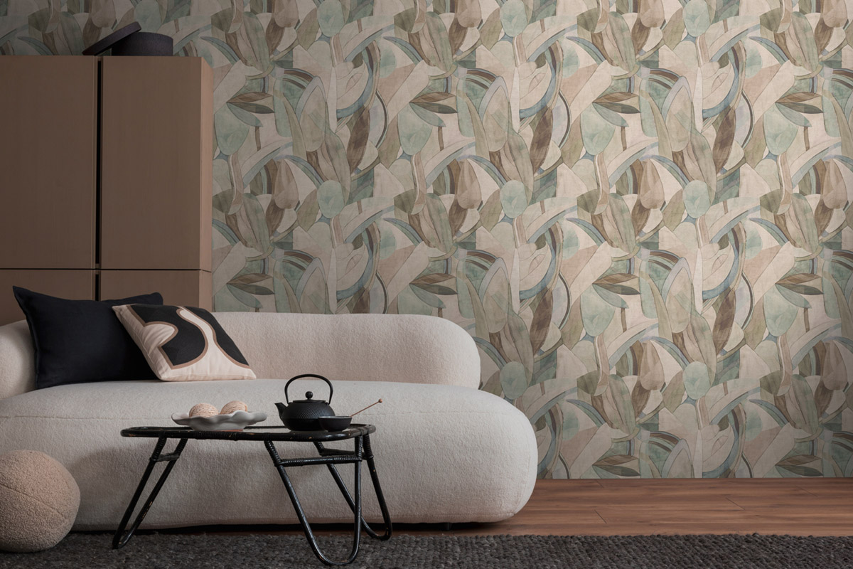 Papier peint Design Forme marron bleu - Anna D'Andrea d'A.S. Création AMB2| Réf. AS-782151