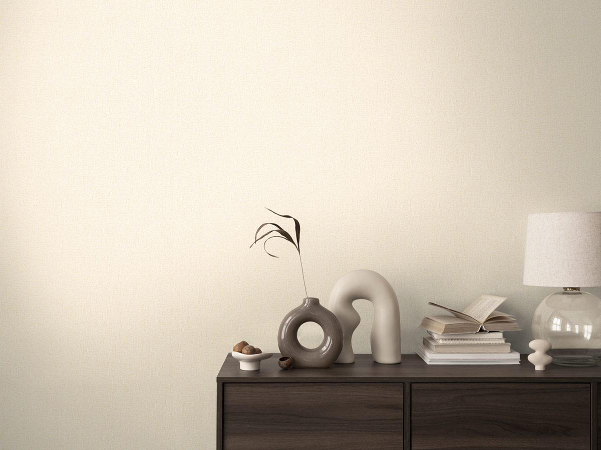 Papier peint Uni Paillette Métallisé blanc ivoire doré - Cosmoliving d'A.S. Création | Réf. AS-790651