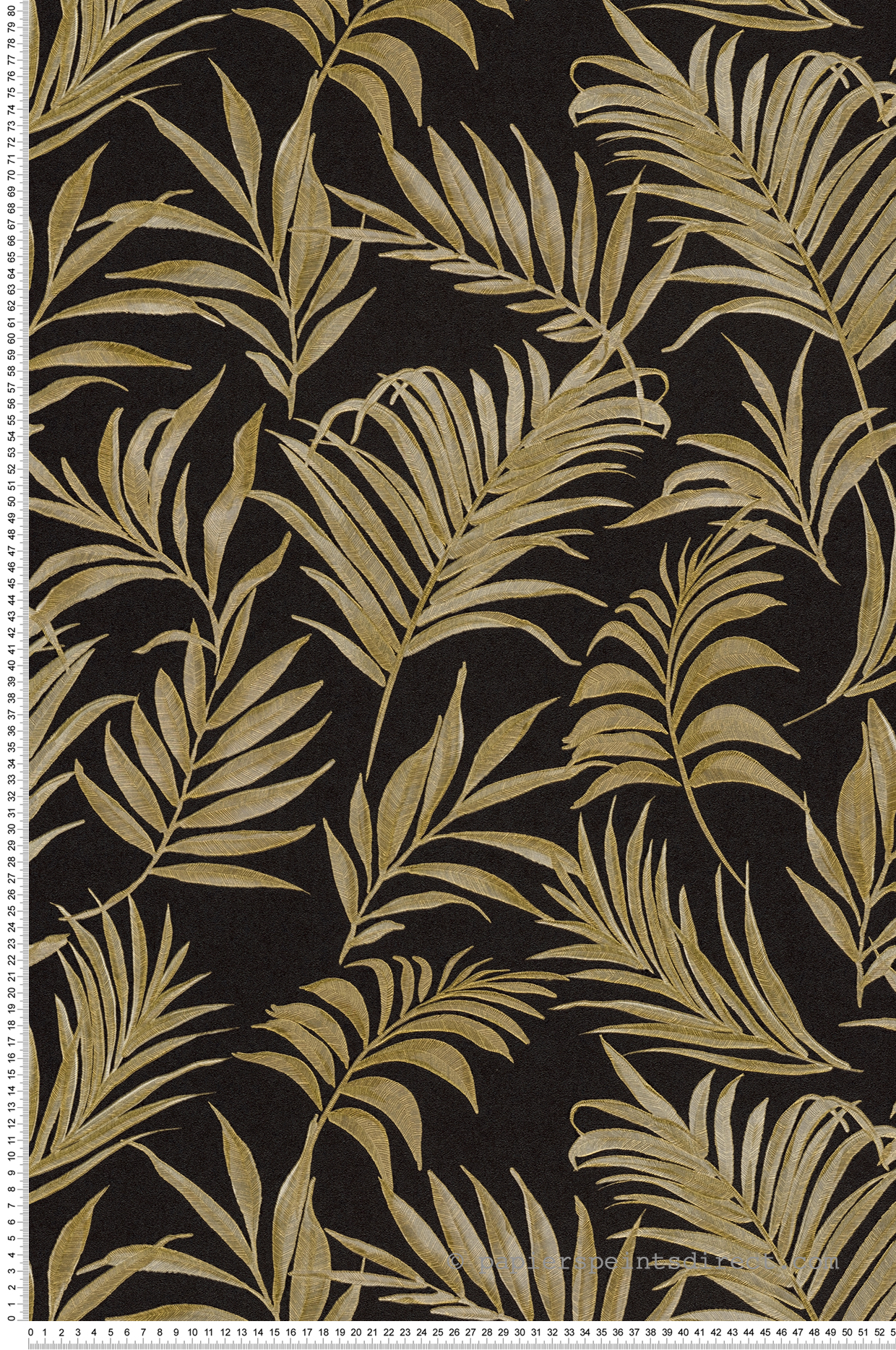Papier peint Palmes Midnight Botanica noir doré - Cosmoliving d'A.S. Création | Réf. AS-791086