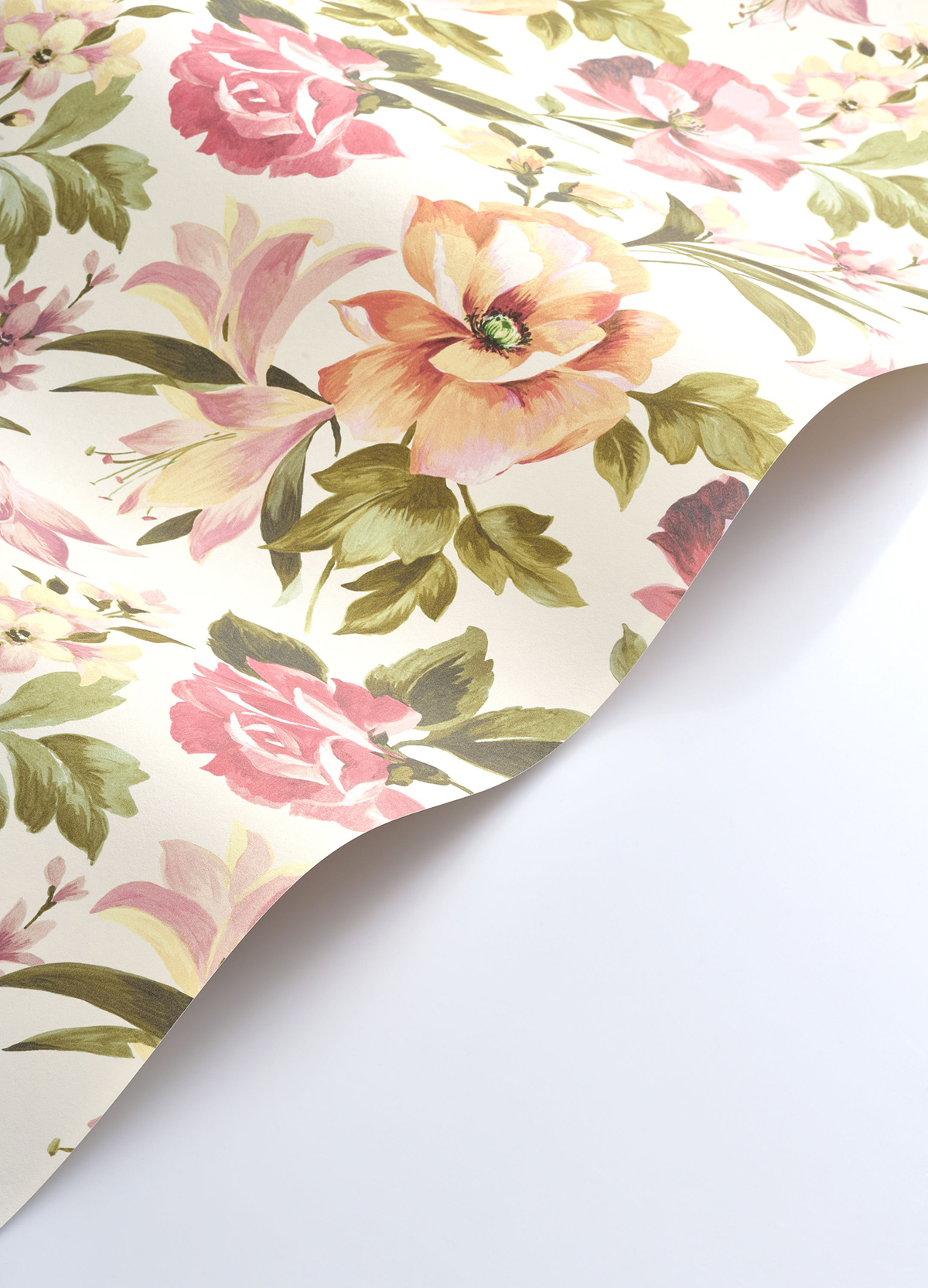 Papier peint Bouquet d'été rose blush - Le Beau Jardin de Casadéco VAGUE | Réf. BJAR202574286