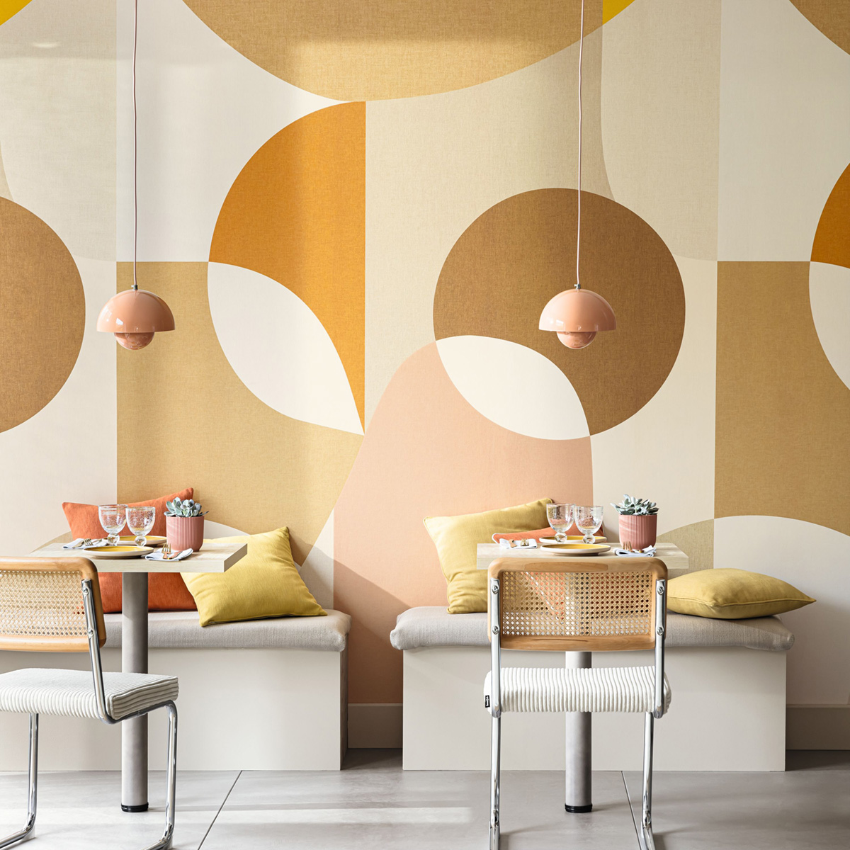 Papier peint panoramique Bulle Molly beige rose S 200X250 - Twist de Casélio | Réf. TST106452005