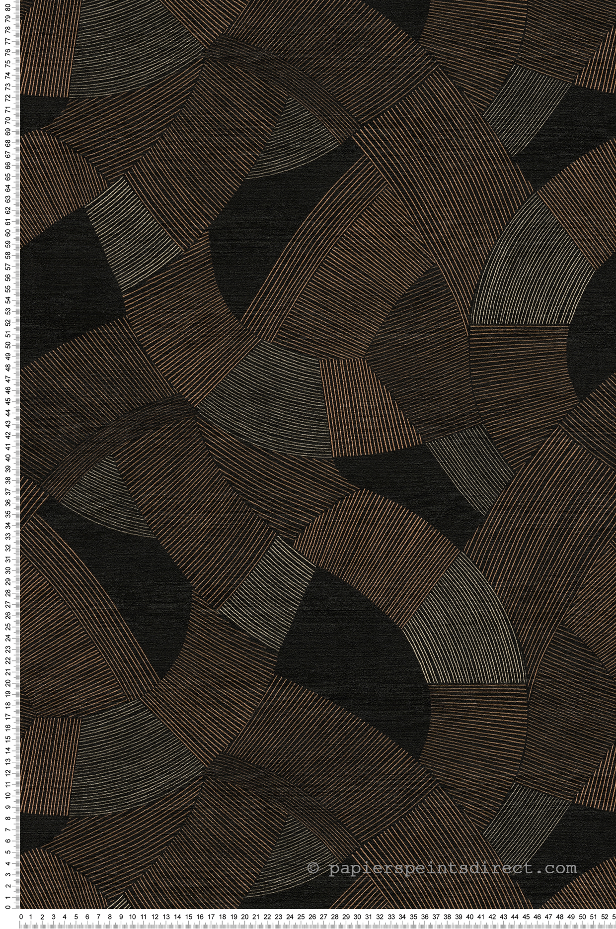 Papier peint Géométrie Rayé Calley noir marron - Cuba 2 d'A.S. Création | Réf. AS-791605