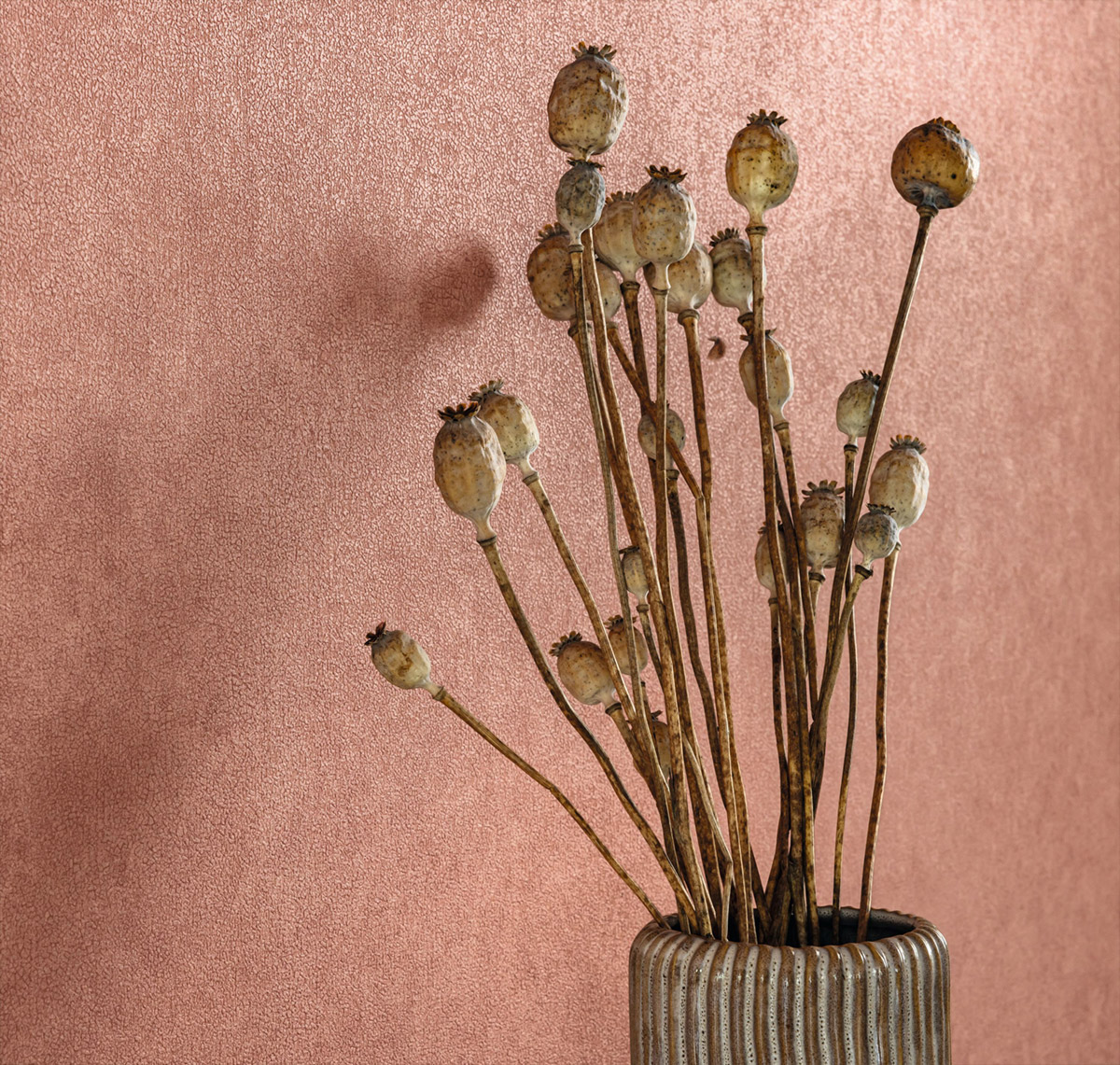 Papier peint Uni Terre Cuite rose terracotta - Céramique de Casélio AMB2| Réf. CER105244130