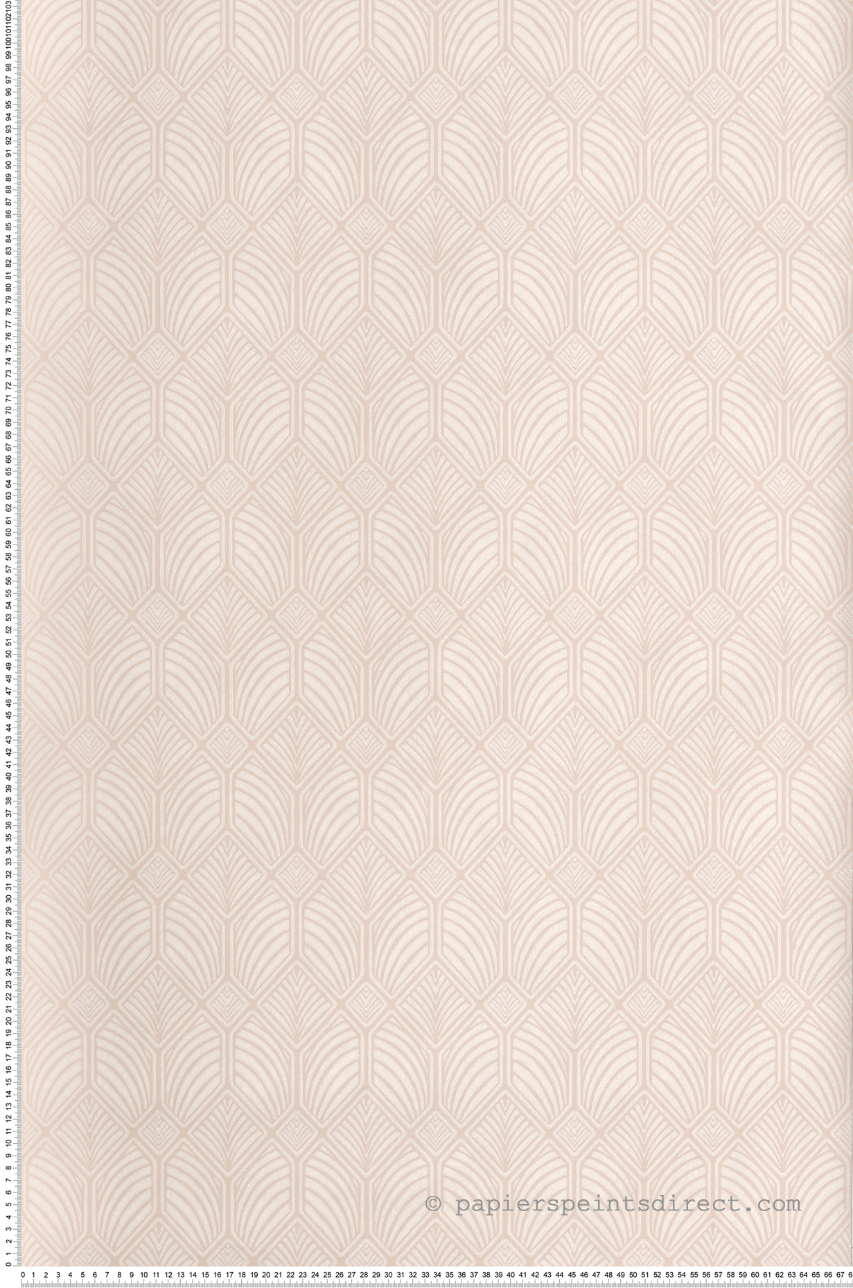Papier peint Art Déco Géométrique rose poudré - Arts & Crafts d'Initiales | Réf. INI-AC9186
