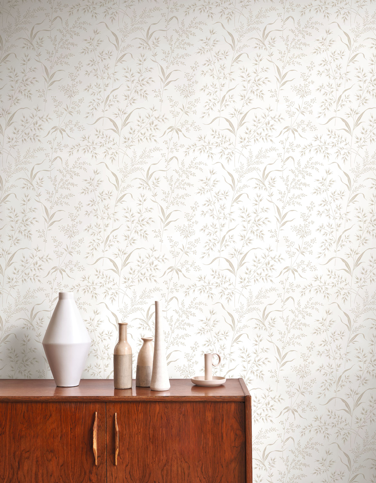 Papier peint Champ d'Herbe beige ficelle - Soliflore de Casadéco | Réf. SOLI200281010