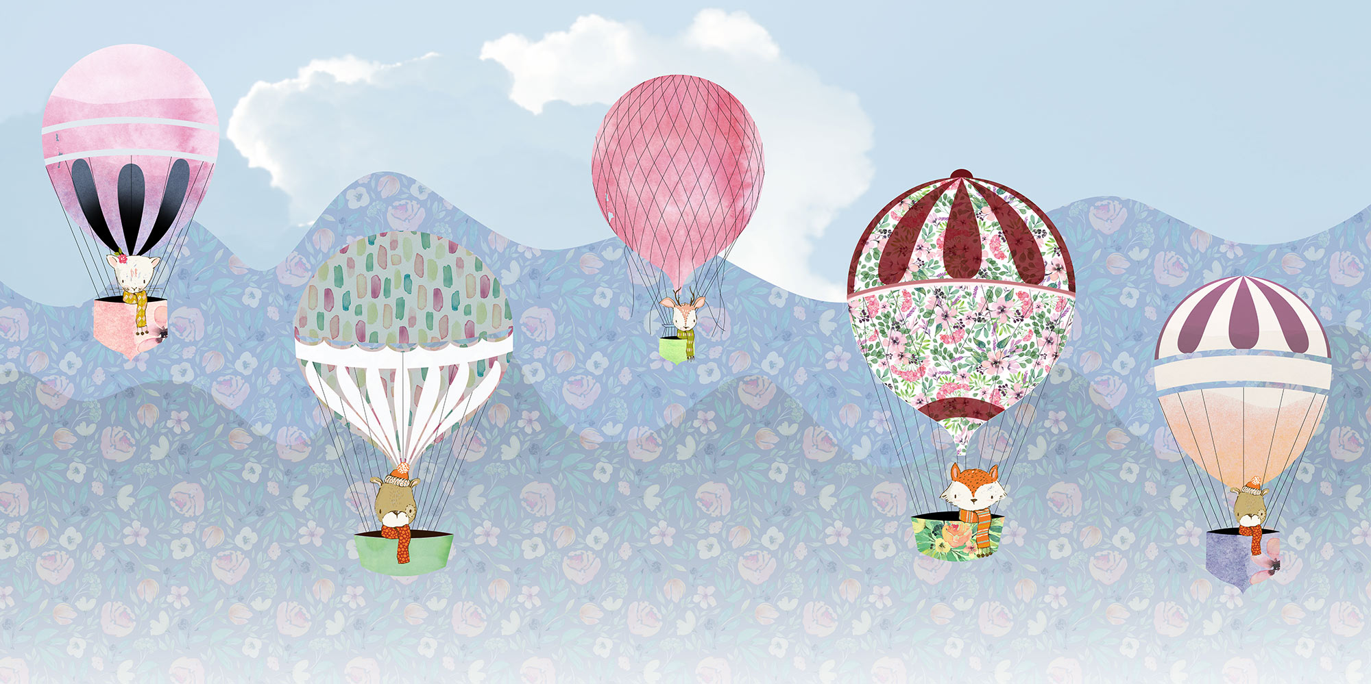 Panoramique Happy Balloon - Papier peint Komar