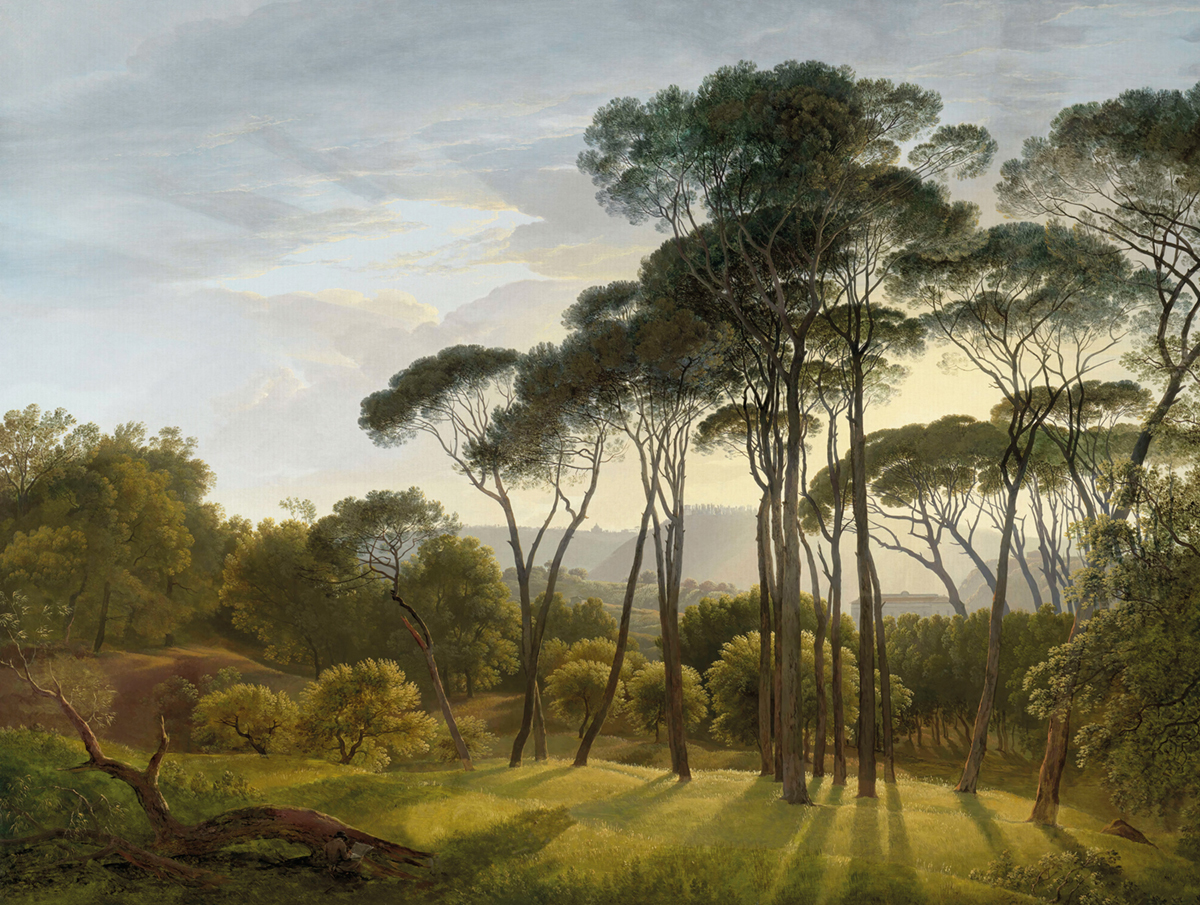 Papier peint panoramique Arbre Umbrella vert chaud - Panorama 2 de Lutèce | Réf. LTC-PAN1511C