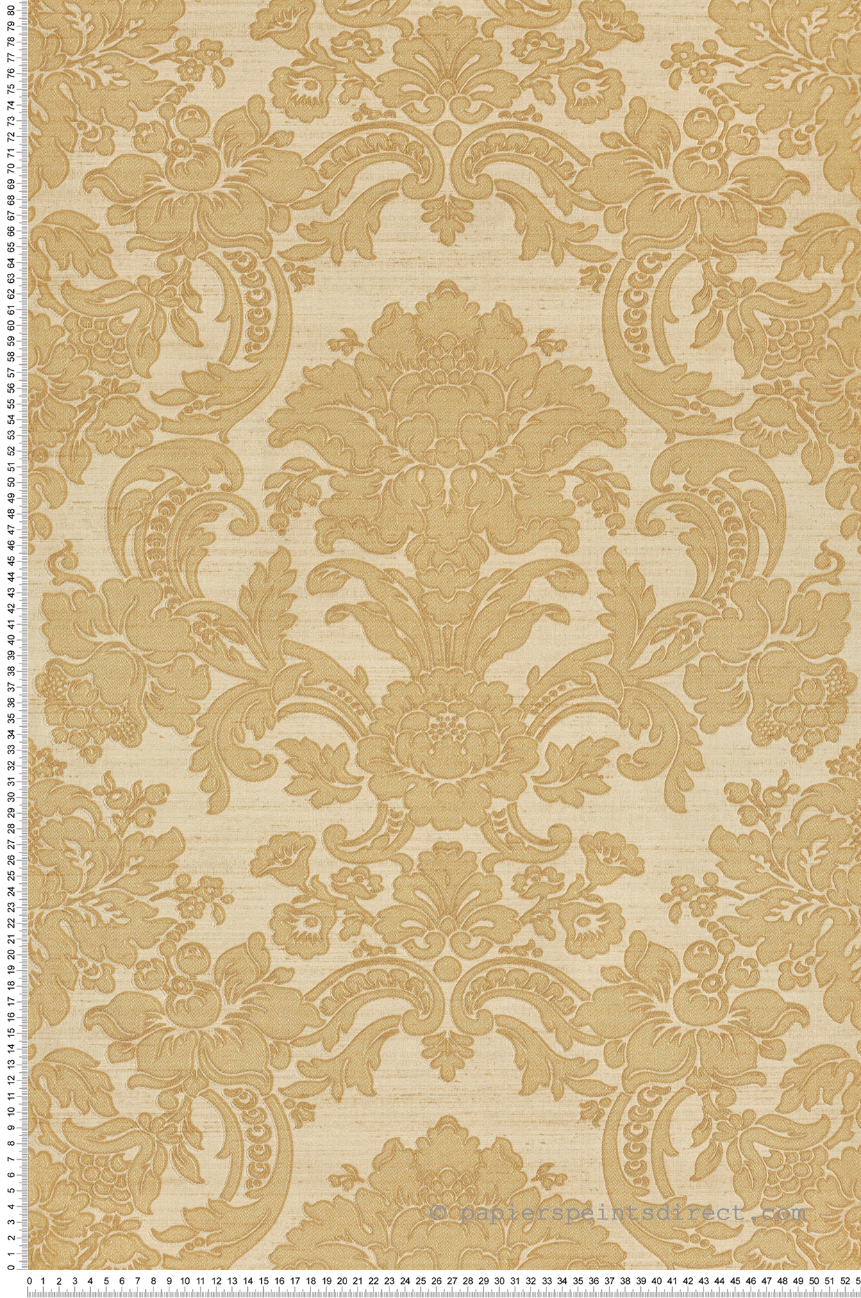 Papier peint Fleur Médaillon jaune curry irisé - Opera de Montecolino | Réf. MC-OP33342