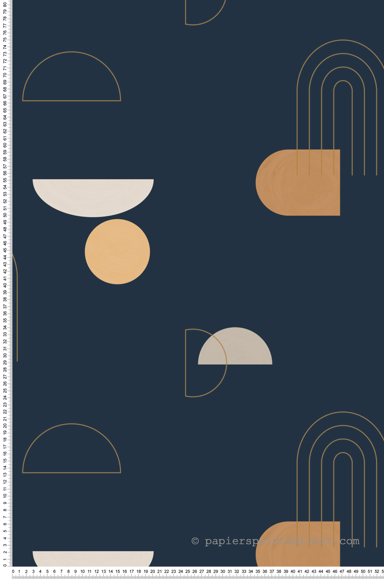 Papier peint Géométrique Turn Around nuit et doré - Around de Casélio | Réf. ARN102916124