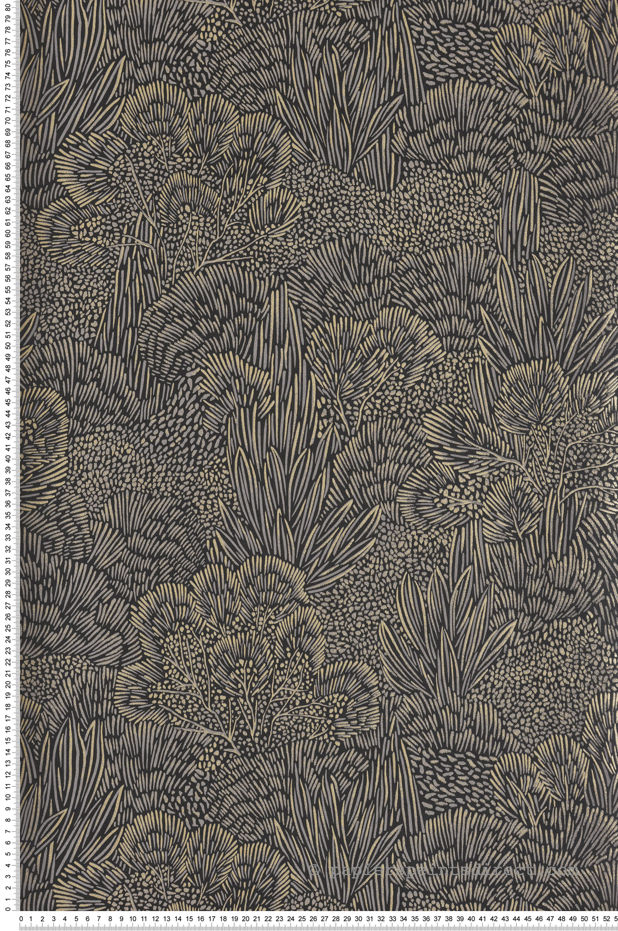 Papier peint Forêt Abstrait noir doré - Merida de Montecolino | Réf. MC-BA26065