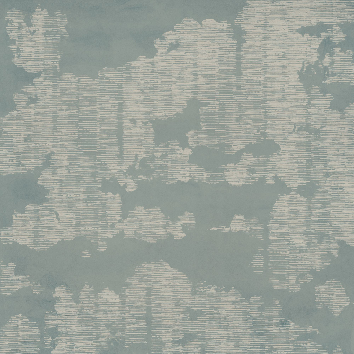 Papier peint panoramique Gravure Nuages Abstraits vert - Seasons de Komar