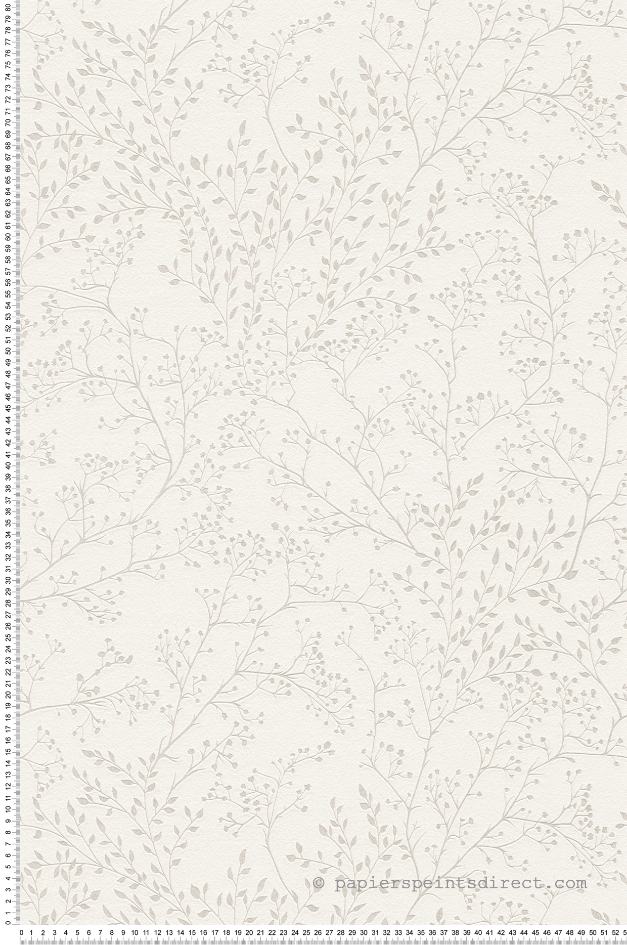 Papier peint Fleur Branche crème grège nacré - Casual Living d'A.S. Création | Réf. AS-381001