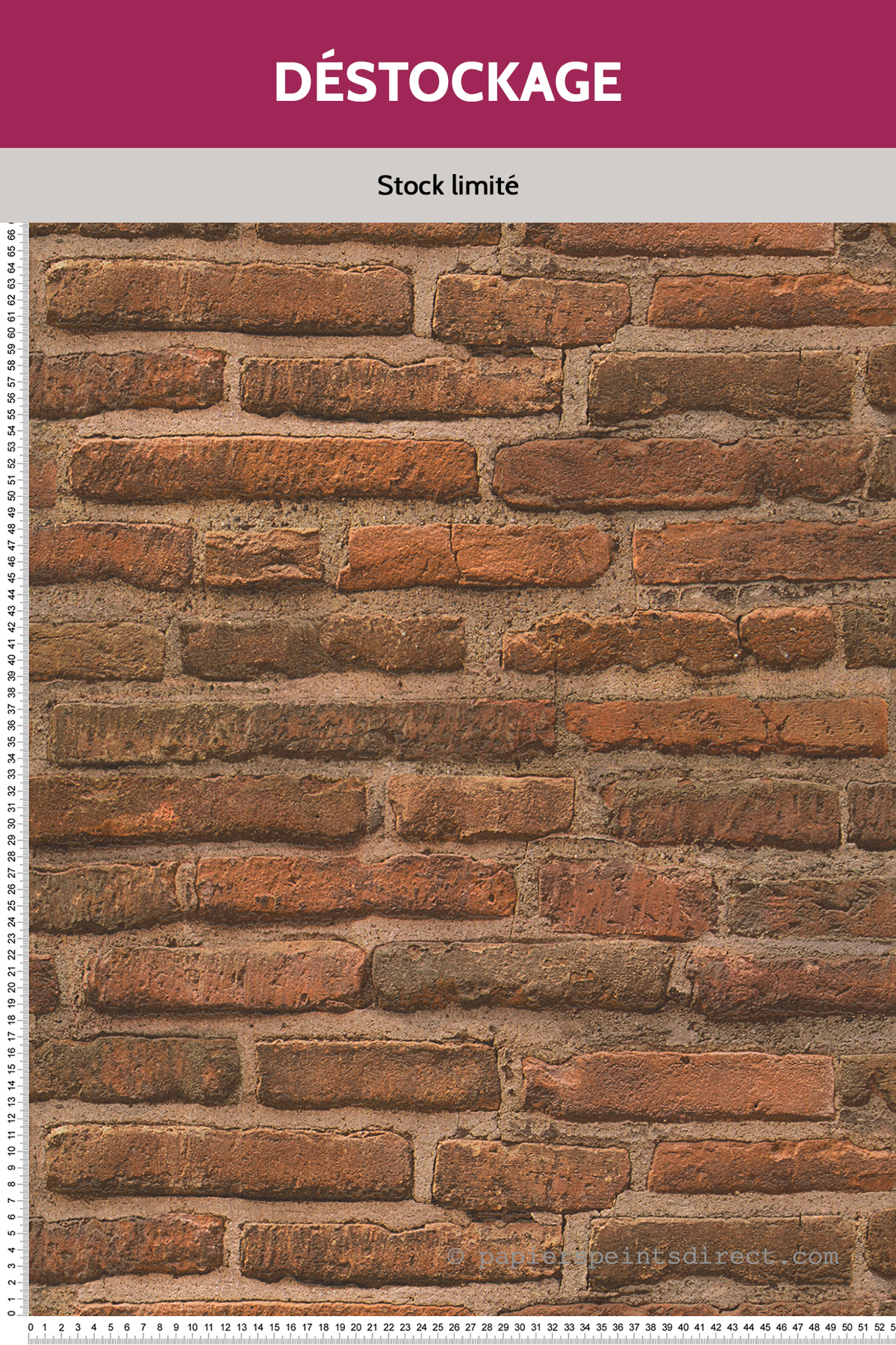 Papier peint Destockage - Briques terracotta - Wood N Stone 2 d'AS Création