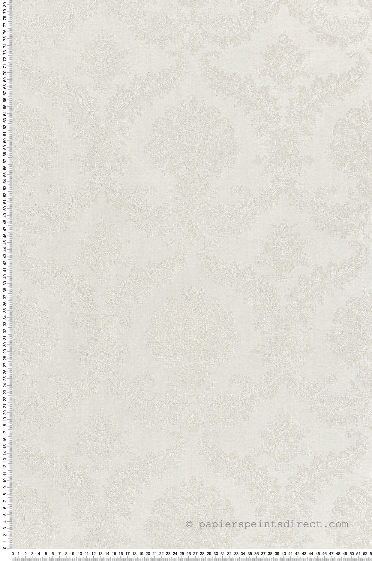 Papier peint Médaillon Baroque blanc nacré - Venise de Montecolino | Réf. MC-23600