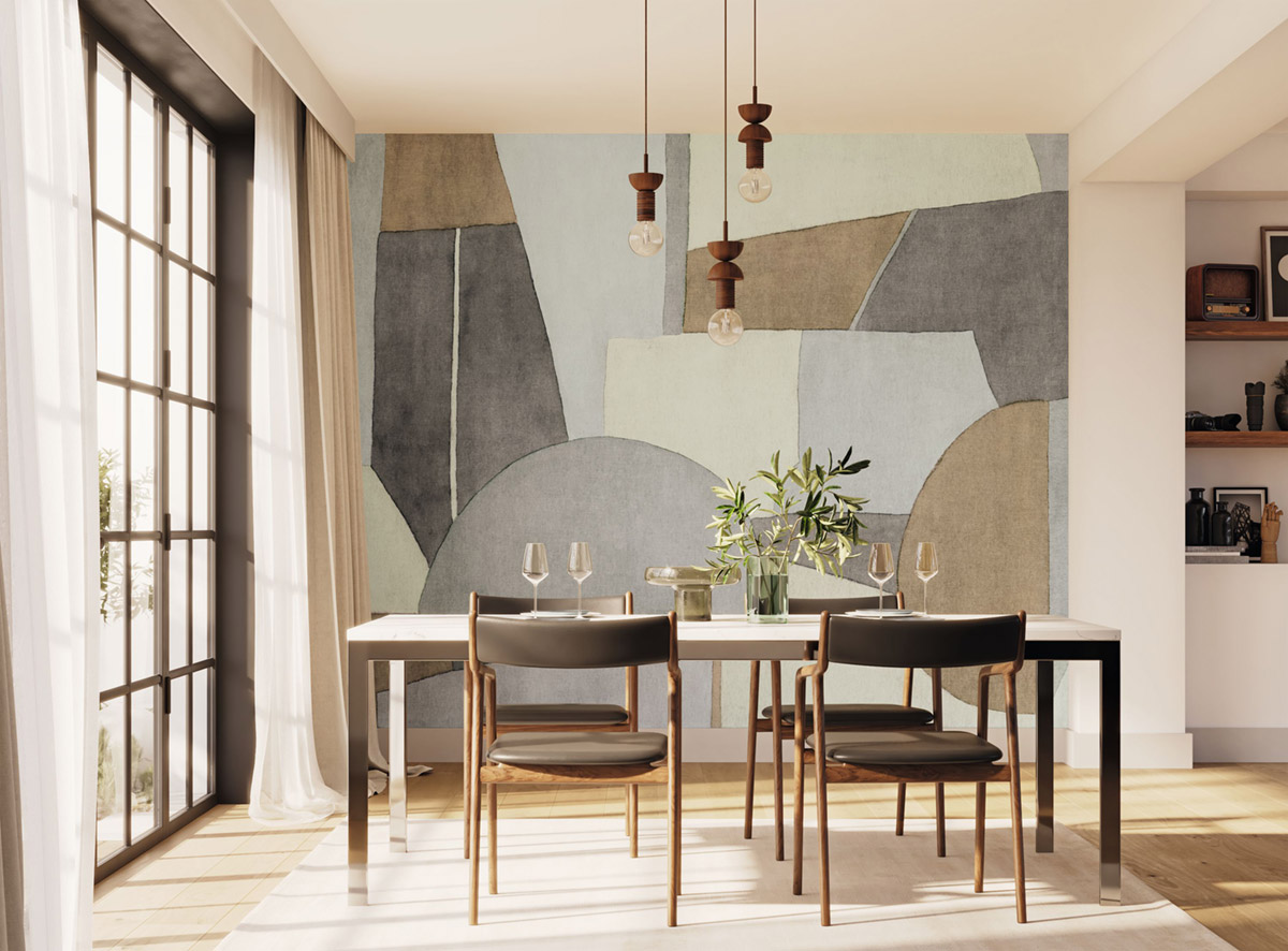 Papier peint panoramique Forme Imposante Molly L bleu gris 424X310 - Carnaby Street de Casadéco | Réf. CARN200592733