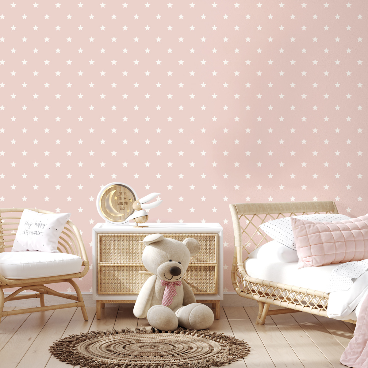 Papier peint Étoile Uniforme rose - Imagine de Lutèce | Réf. LTC-DL27582