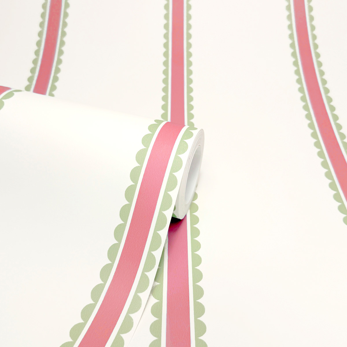 Papier peint Rayures Arrondi Enfant rose vert - Imagine de Lutèce ROLL | Réf. LTC-DL27574