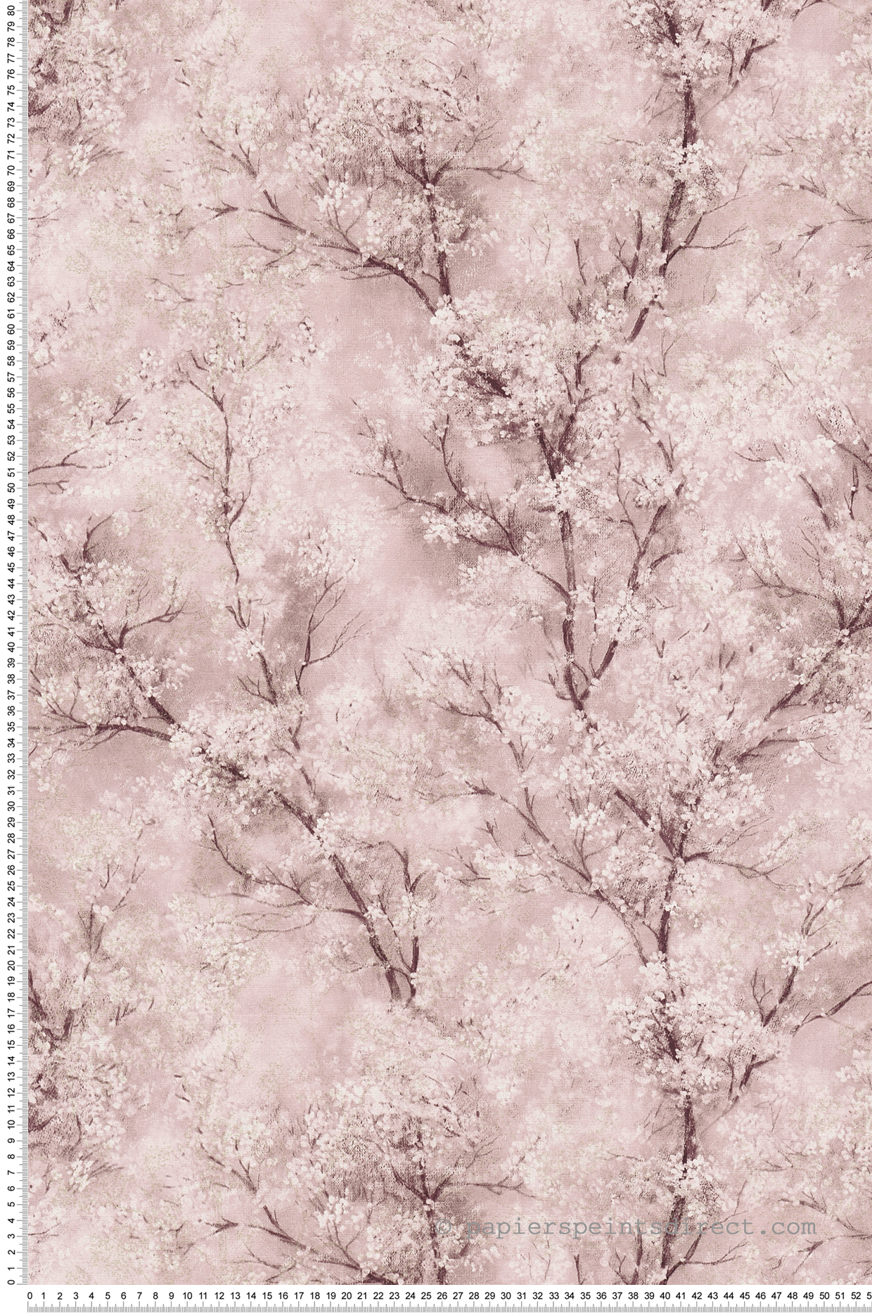 Papier peint Arbre Fleuri vieux rose pailleté - New Walls d'AS Création | Réf. SP15274