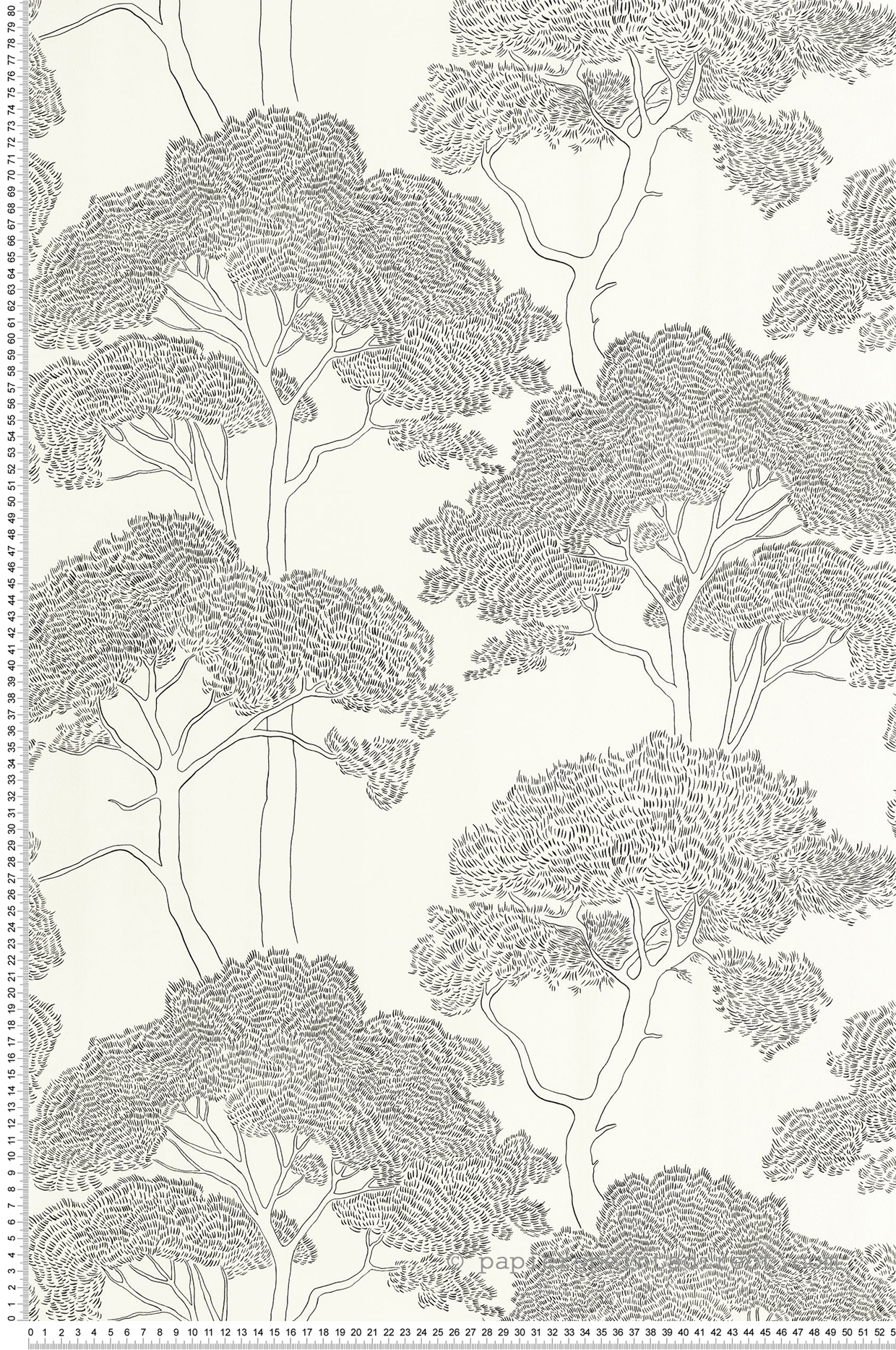 Papier peint Arbre La Ciotat noir et blanc - Azur de Casélio | Réf. AZU105430903