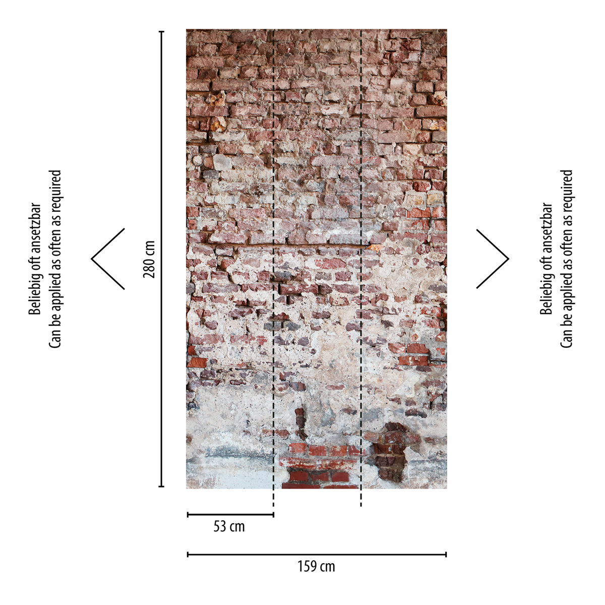 Papier peint panoramique Mur de Vieille Brique - The Wall d'A.S. Création REGLE | Réf. AS-383351
